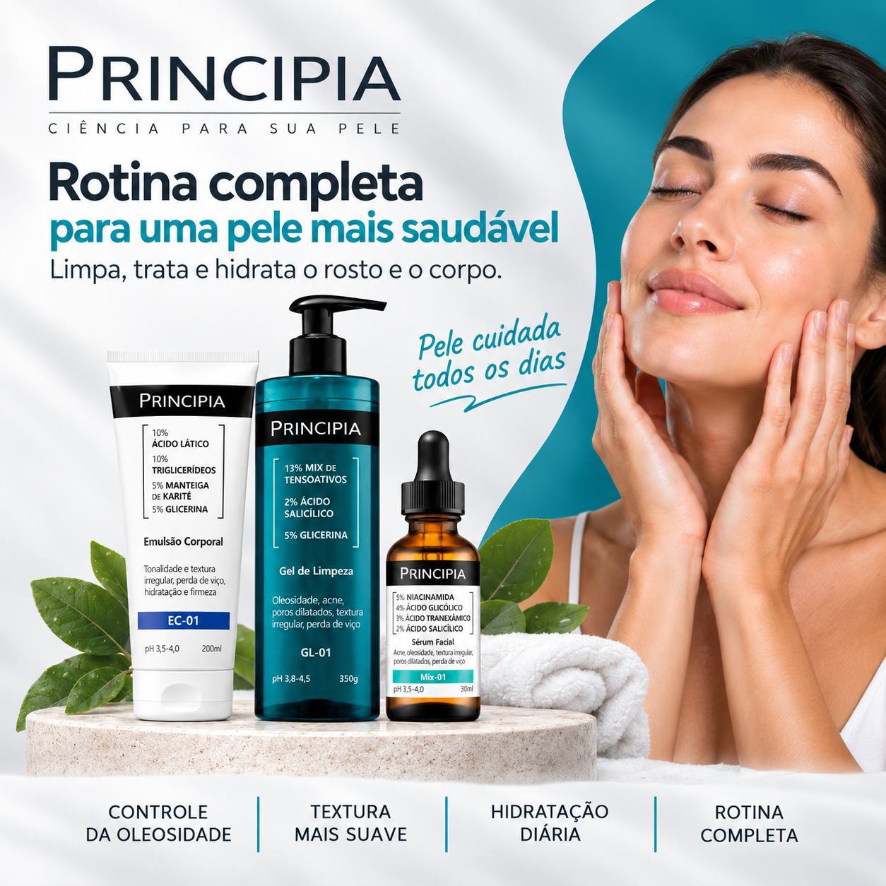 Principia — rotina completa para uma pele mais saudável
