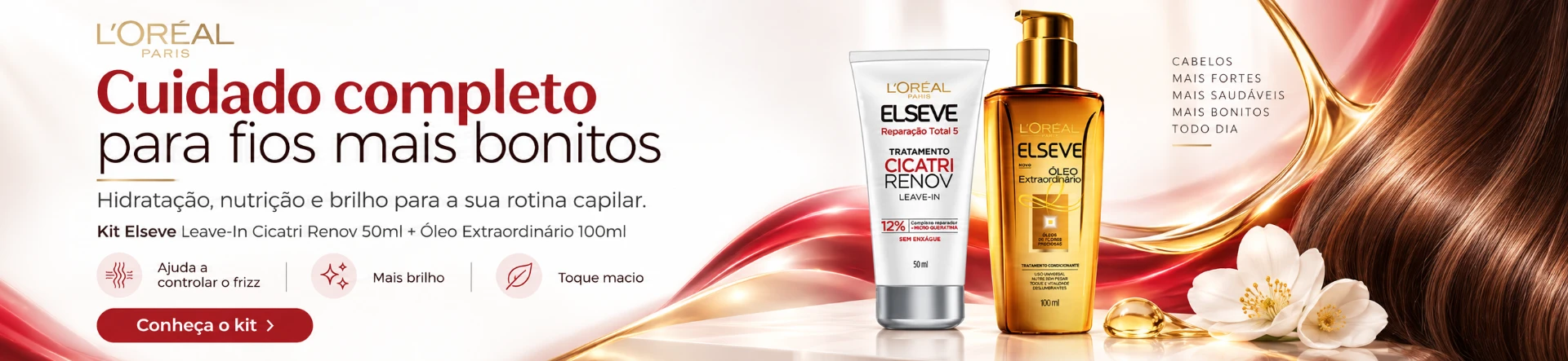 L'Oréal Paris Elseve — kit Cicatri Renov + Óleo Extraordinário para fios mais bonitos
