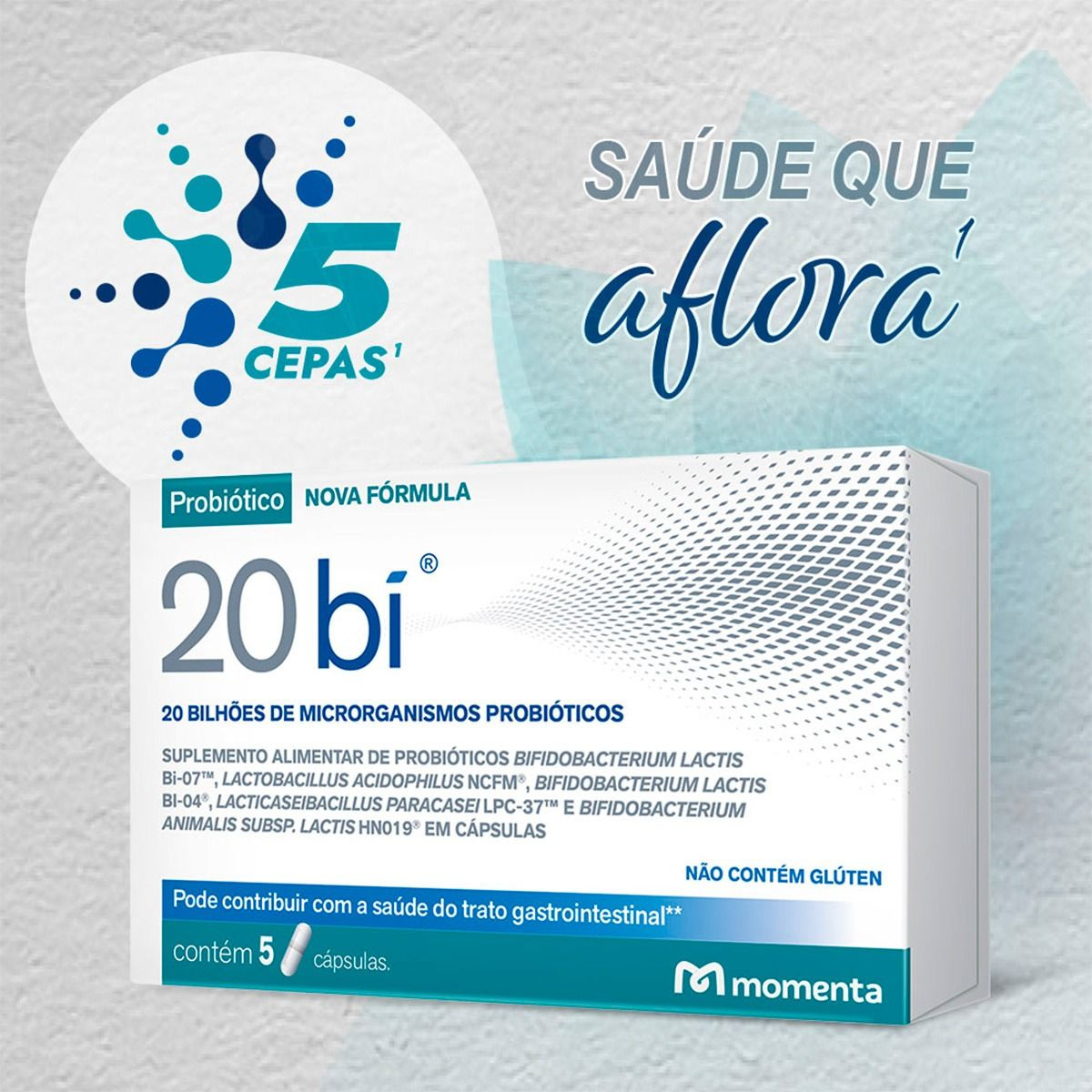 20 Bi Suplemento Probiótico 5 Cápsulas — imagem 2 | Drogaria Taveira