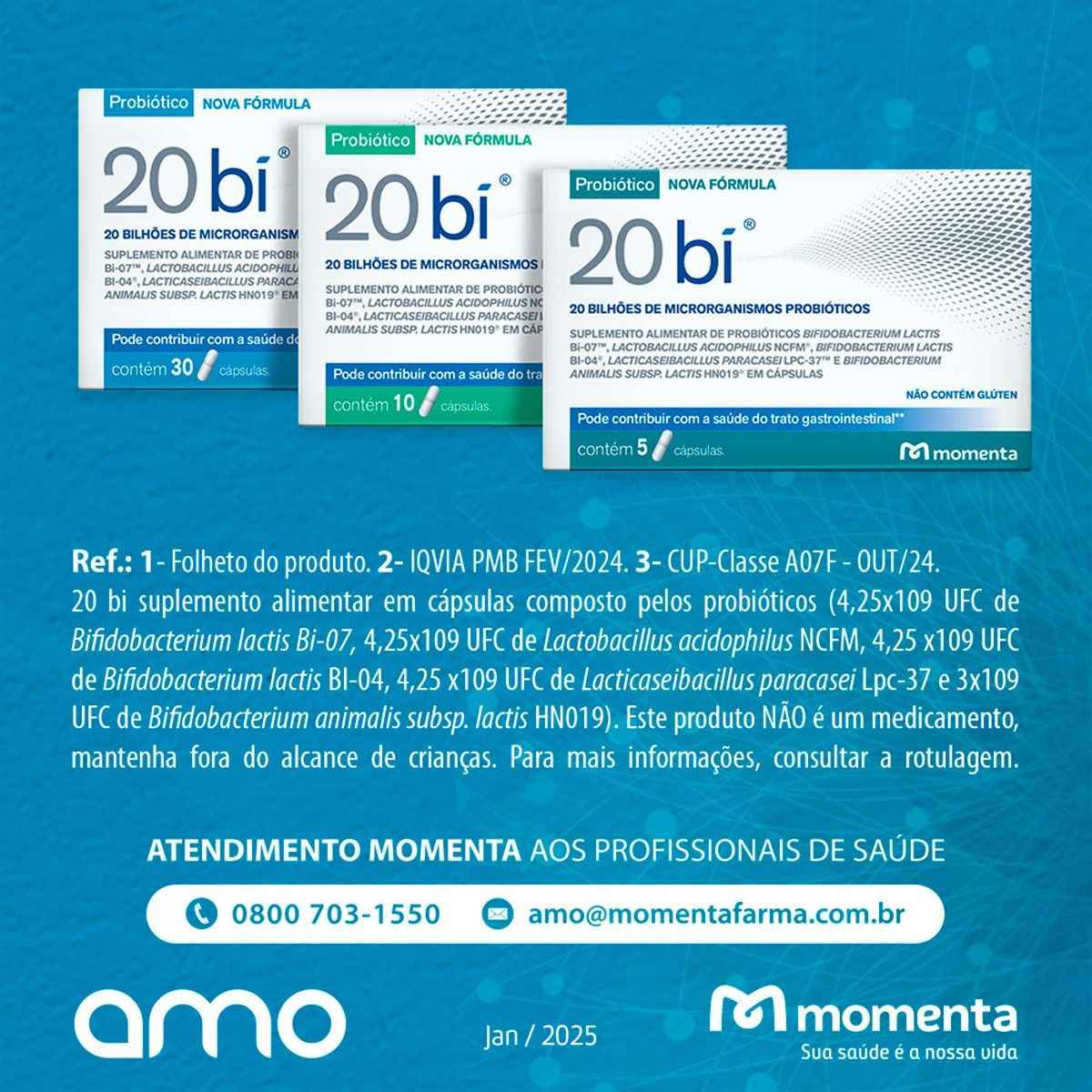 20 Bi Suplemento Probiótico 5 Cápsulas — imagem 4 | Drogaria Taveira