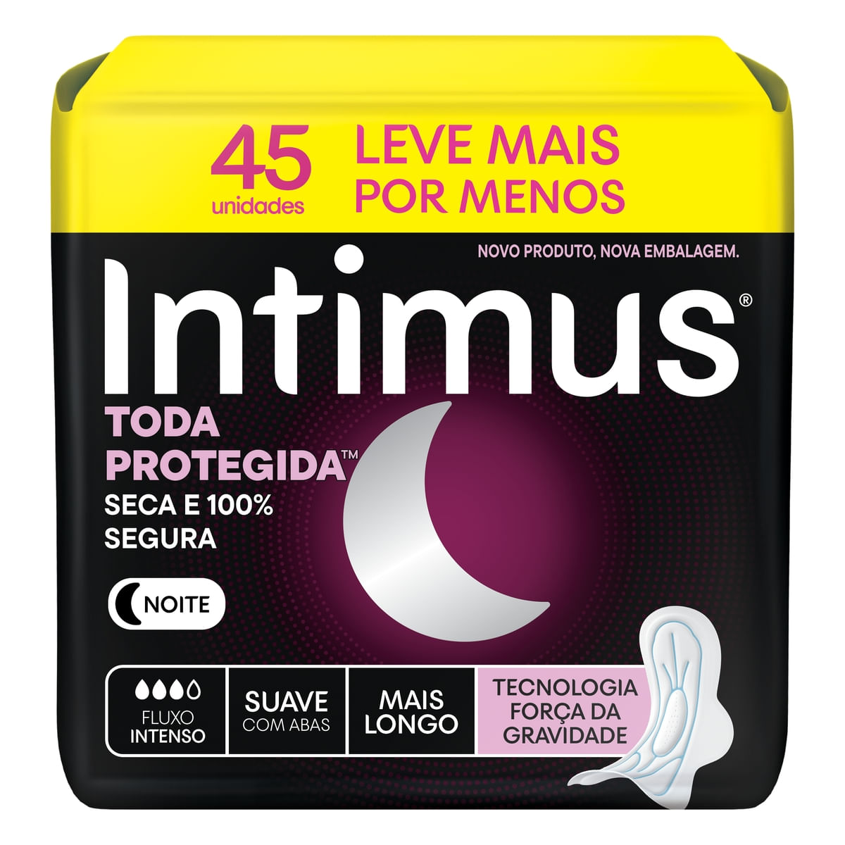 Absorvente Intimus Noturno Extra Proteção Cobertura Suave com Abas 45 Unidades — Intimus | Drogaria Taveira