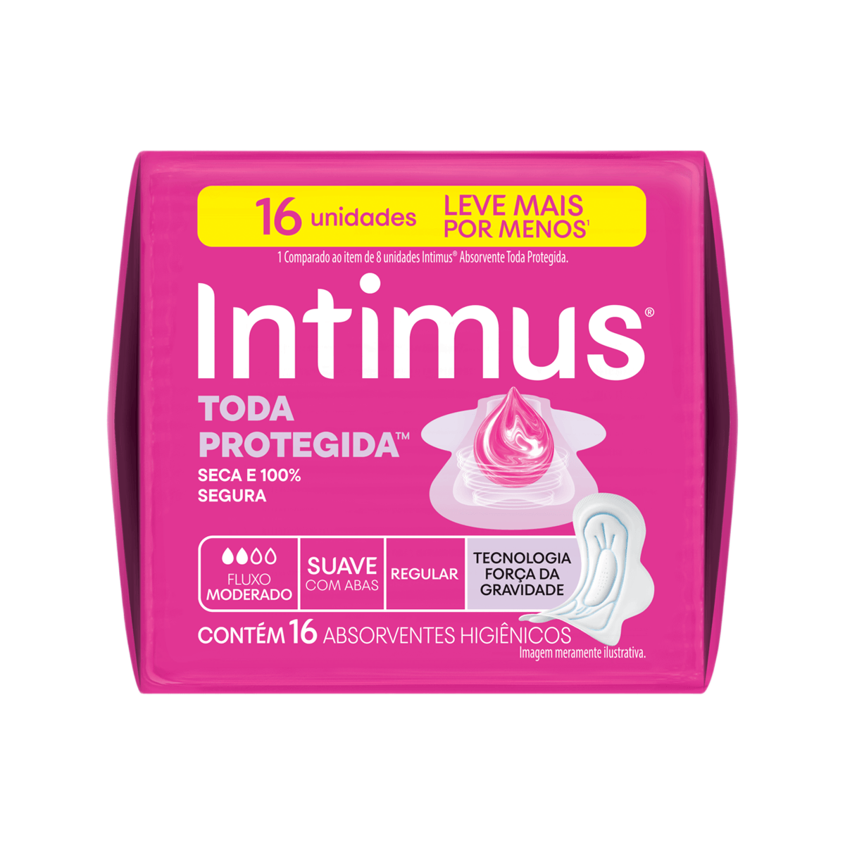 Absorvente Intimus Toda Protegida Dia Suave Com abas - 16 un — imagem 4 | Drogaria Taveira
