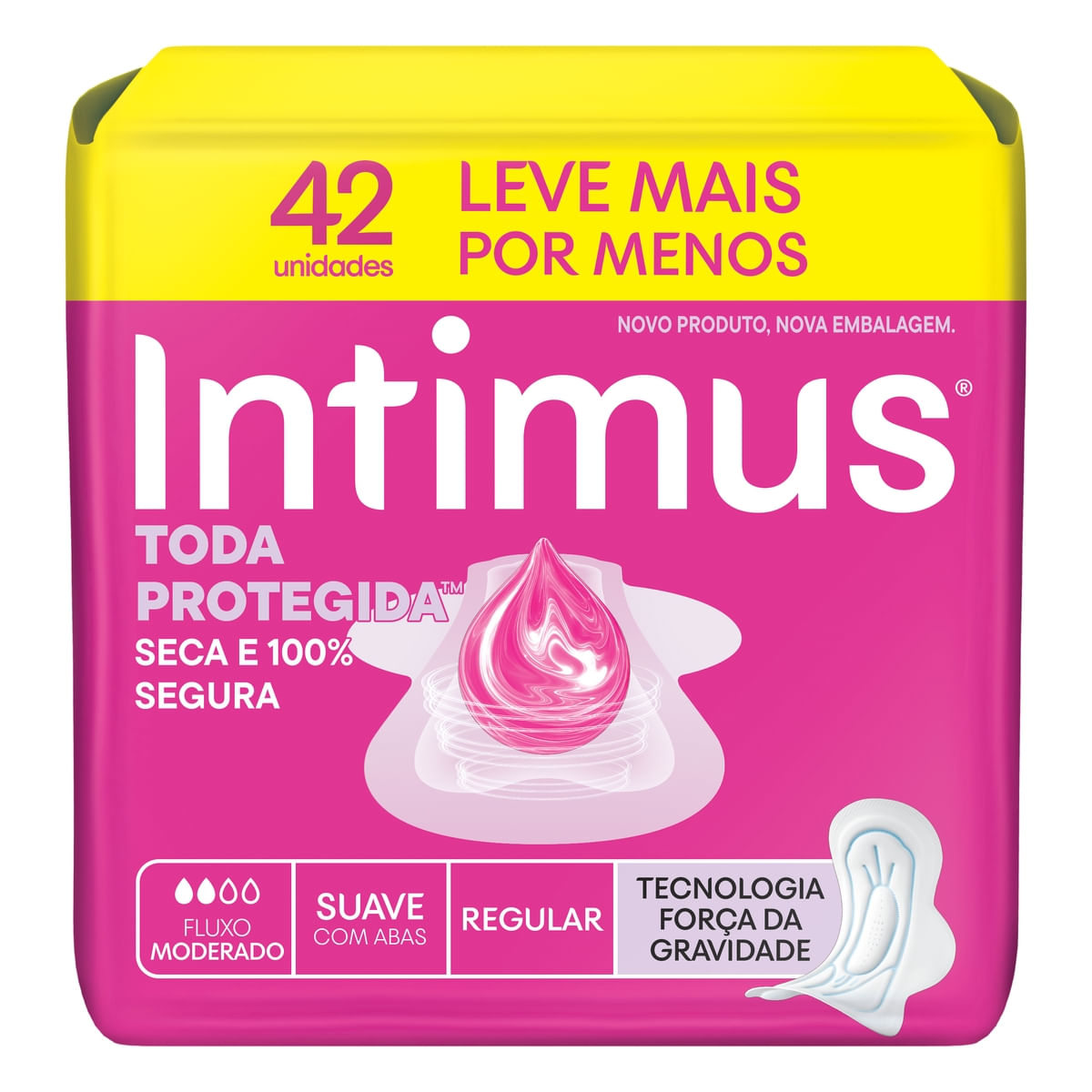 Absorvente Intimus Toda Protegida Dia Suave Com abas - 42 un — Intimus | Drogaria Taveira