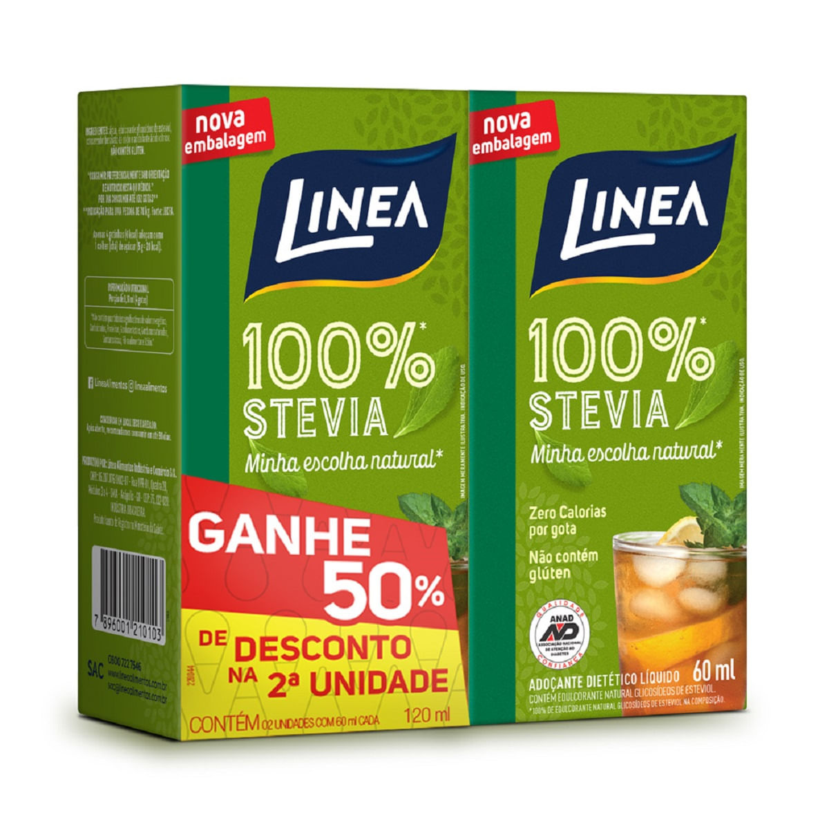Adocante Linea Stevia Liquido Com 2 Unidades De 60ml Cada Preço Especial — Linea | Drogaria Taveira