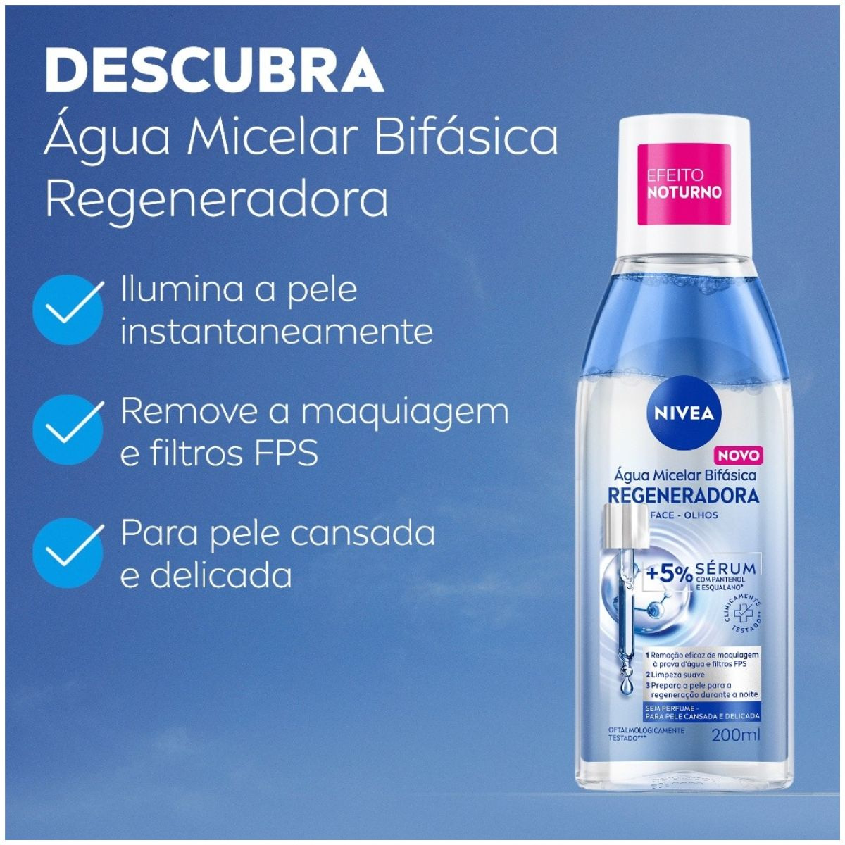 Água Micelar Bifásica Nivea Regeneradora 200ml — imagem 3 | Drogaria Taveira