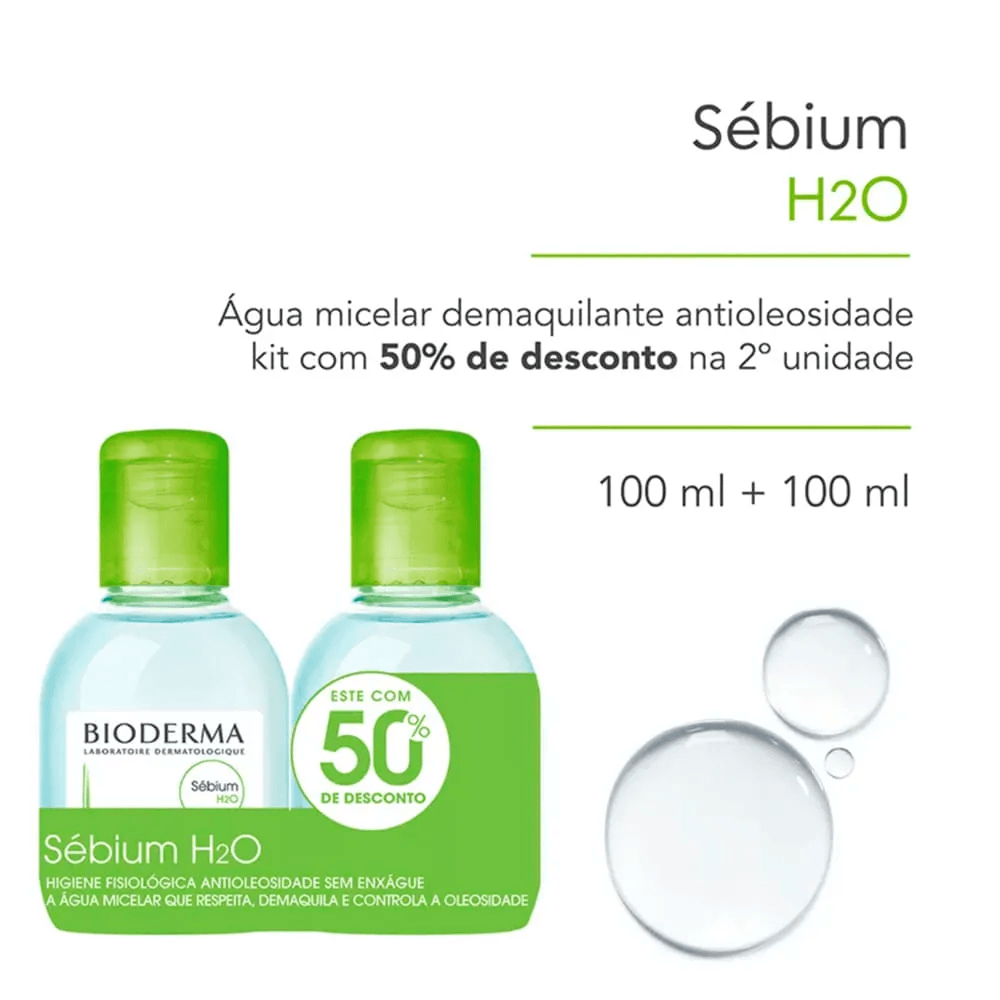 Água Micelar Bioderma Sébium H2O 100ml 2 Unidades — imagem 2 | Drogaria Taveira