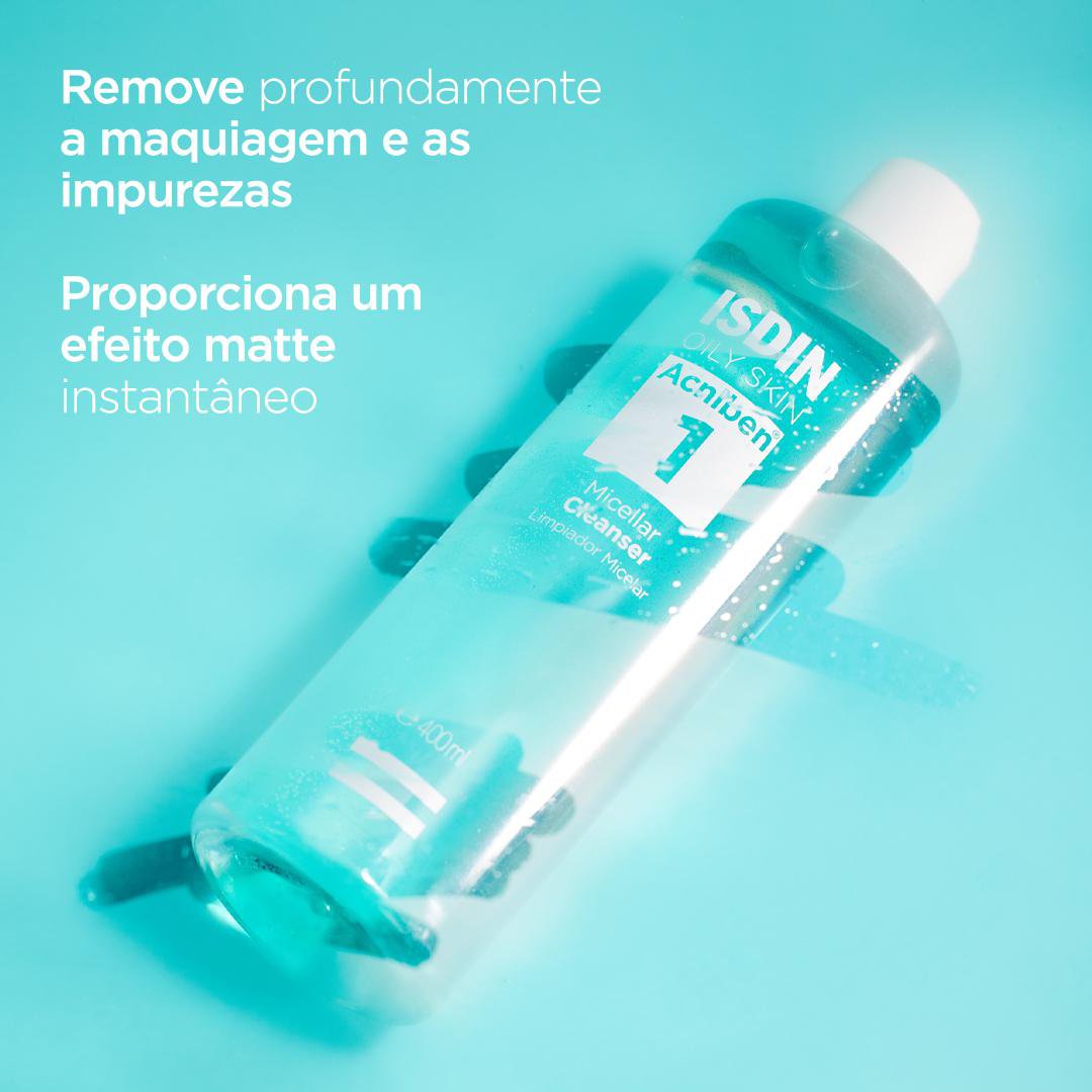 Água Micelar Isdin Oil Skin Acniben Cleanser 400ml — imagem 3 | Drogaria Taveira
