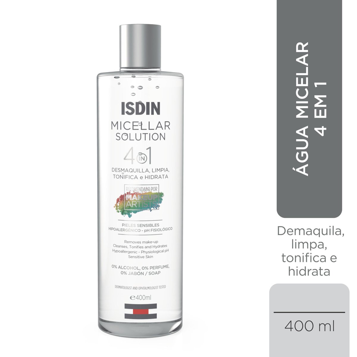 Água Micelar Limpeza Facial ISDIN Micellar Solution 400ml — imagem 2 | Drogaria Taveira