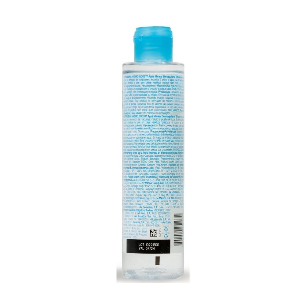 Água Micelar Neutrogena Hydro Boost Bifásica Ácido Hialurônico 200ml — imagem 3 | Drogaria Taveira