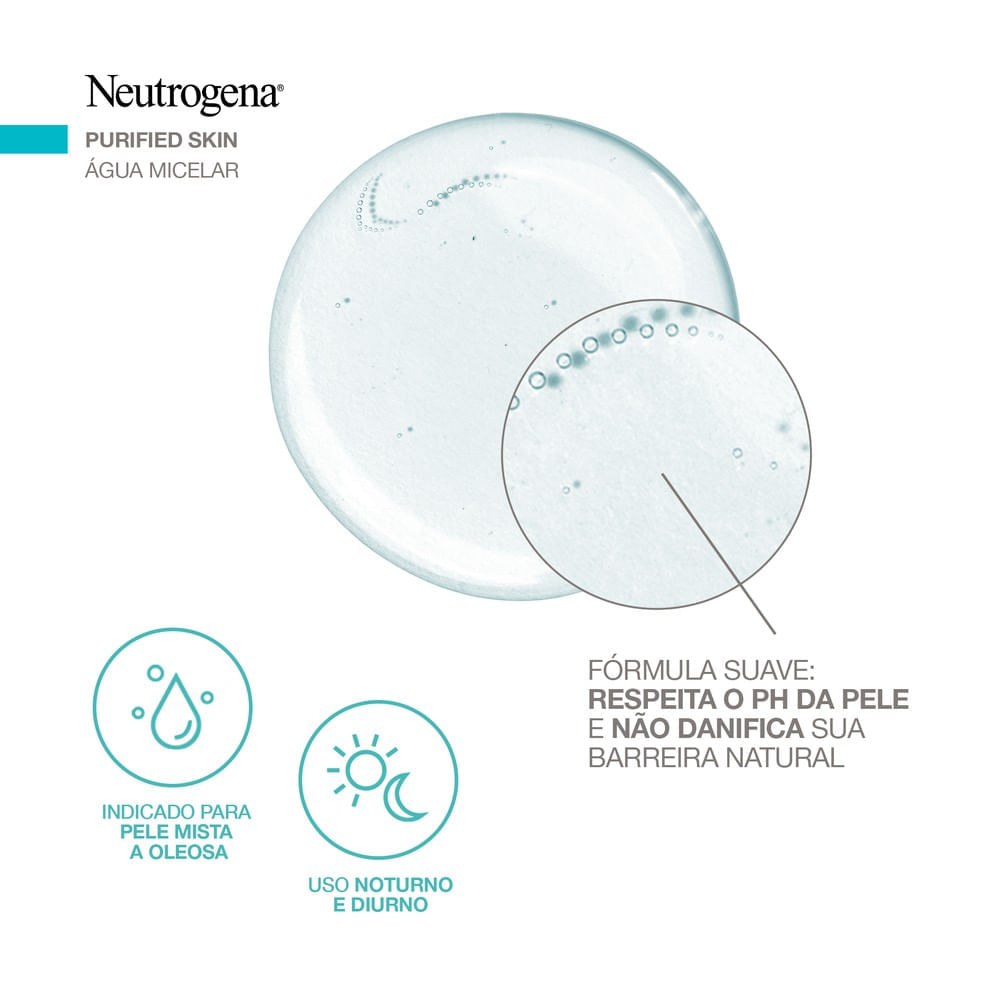 Água Micelar Neutrogena Purified Skin Demaquilante 200ml — imagem 4 | Drogaria Taveira