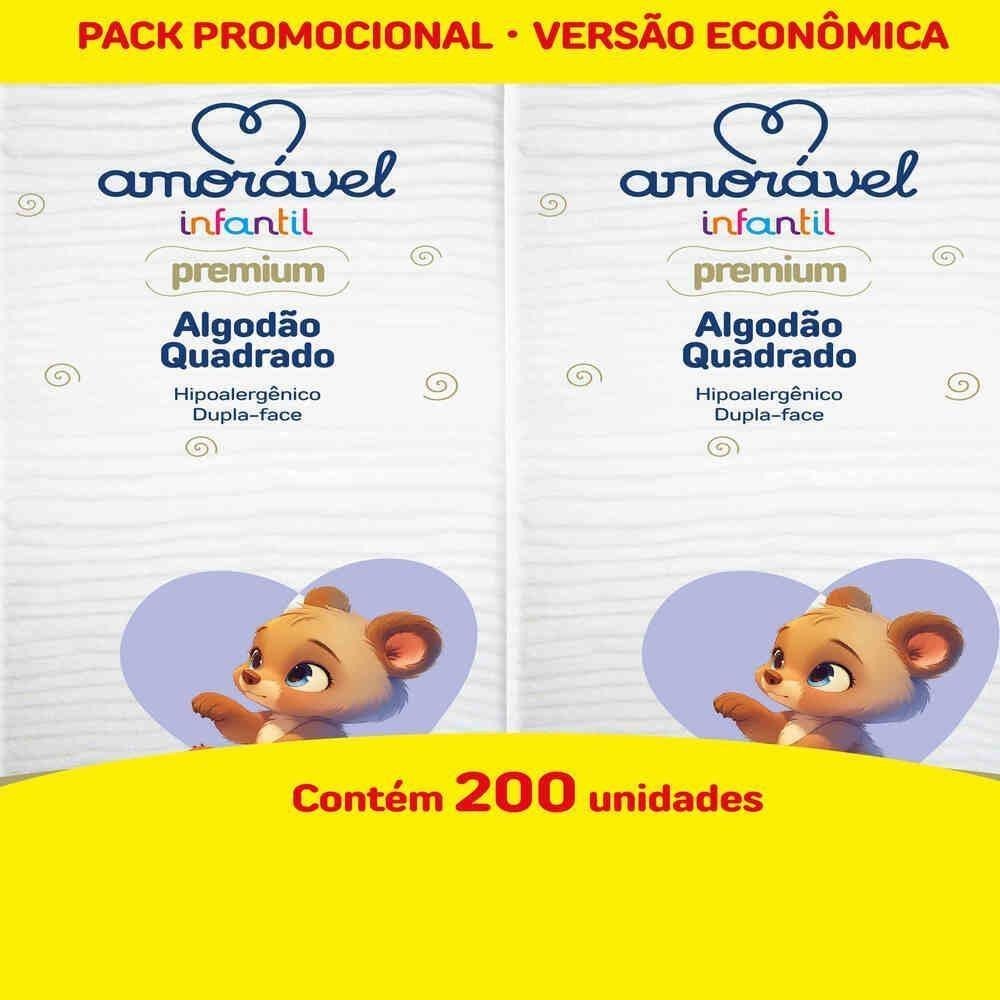 Algodao Quadrado Amoravel 200 Unidades — Amoravel | Drogaria Taveira