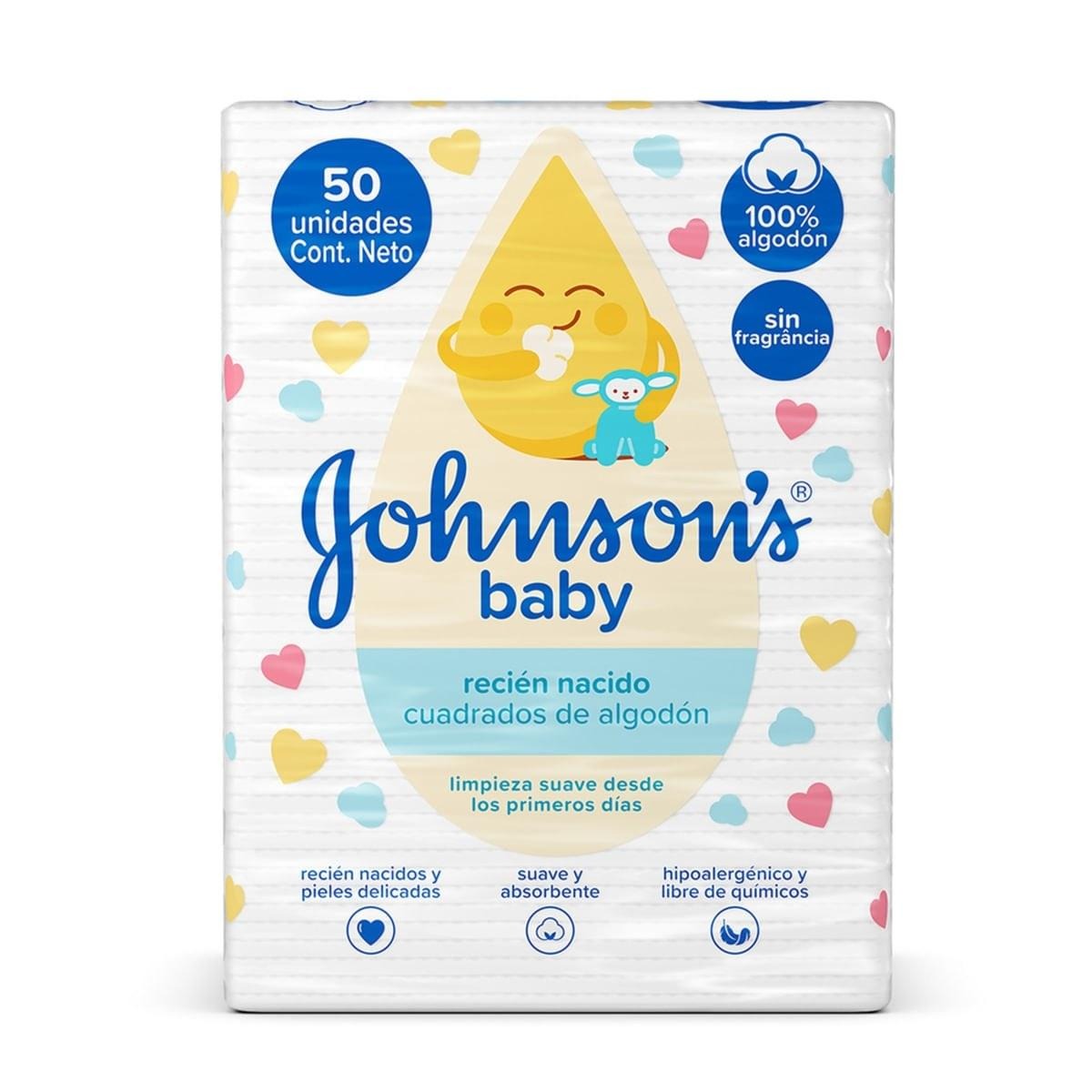 Algodão Quadrado Sem Perfume Johnsons Baby 50 Unidades — imagem 3 | Drogaria Taveira