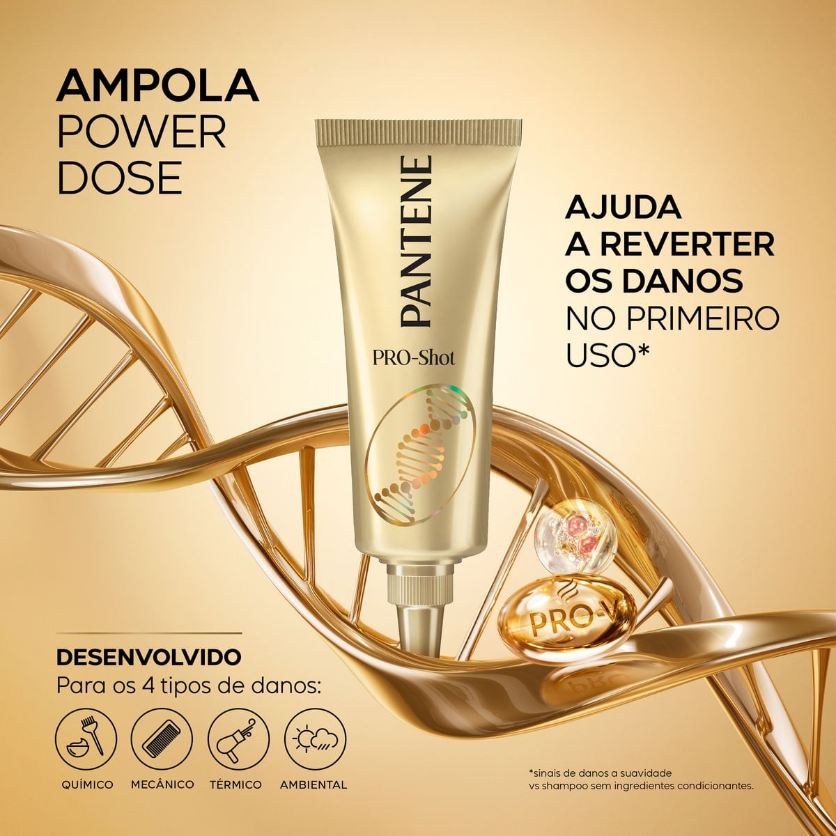 Ampola De Tratamento Capilar Pantene Pro-Shot Reestruturação Molecular Caixa 3 Unidades 15ml Cada — imagem 2 | Drogaria Taveira