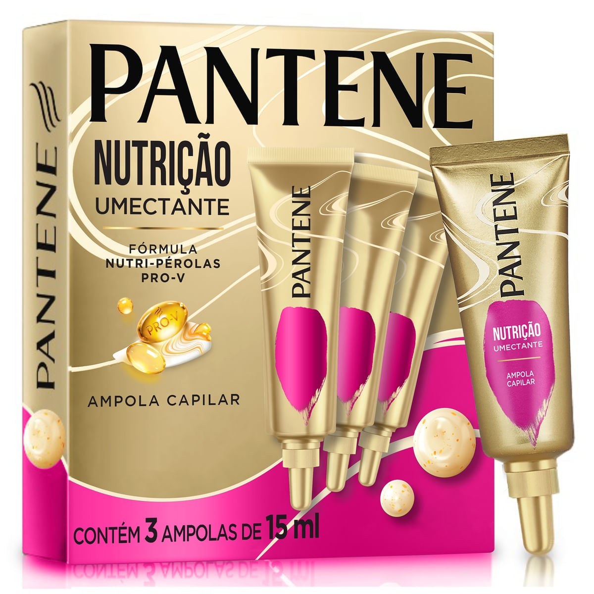 Ampola de Tratamento Pantene Pro-V Nutrição Umectante Pérolas 15ml 3 Unidades — imagem 2 | Drogaria Taveira