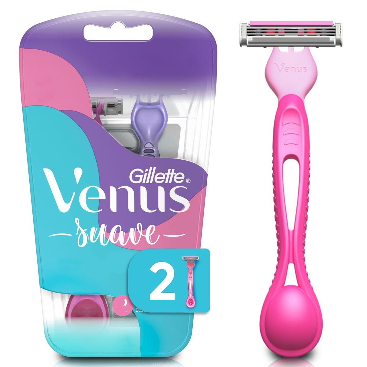 Aparelho de Depilação Descartável Gillette Venus Suave 2 Unidades — Gillette Venus | Drogaria Taveira