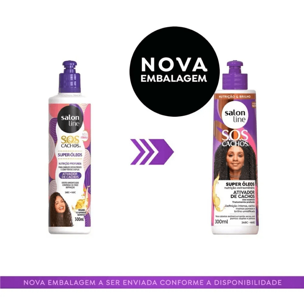 Ativador de Cachos Salon Line SOS Cachos Super Óleos 300ml — imagem 3 | Drogaria Taveira