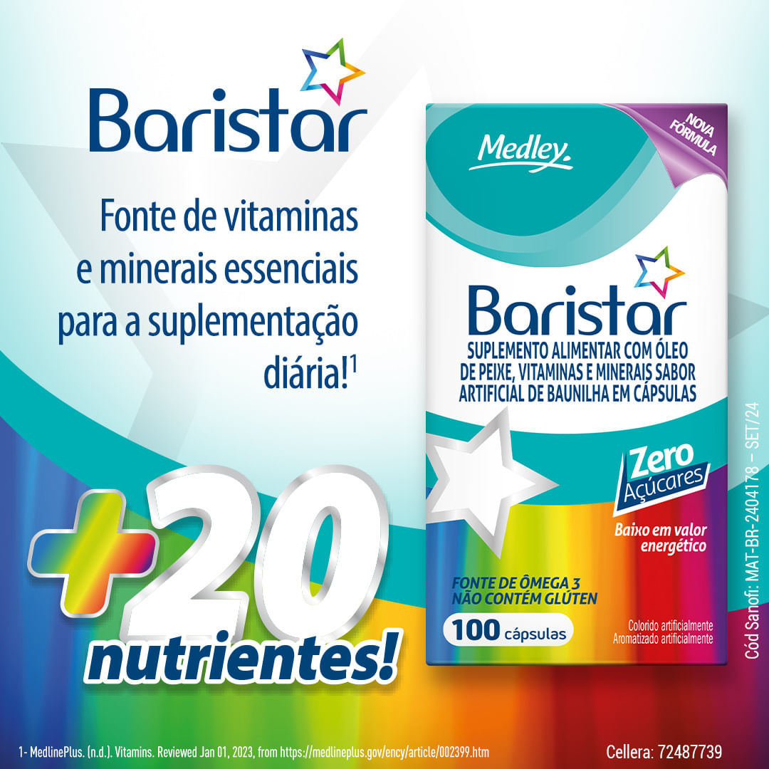 Baristar 100 Cápsulas Gelatinosas Moles — imagem 3 | Drogaria Taveira