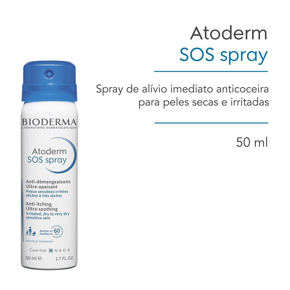 Bioderma Atoderm SOS Spray Calmante Anticoceira 50ml — imagem 2 | Drogaria Taveira