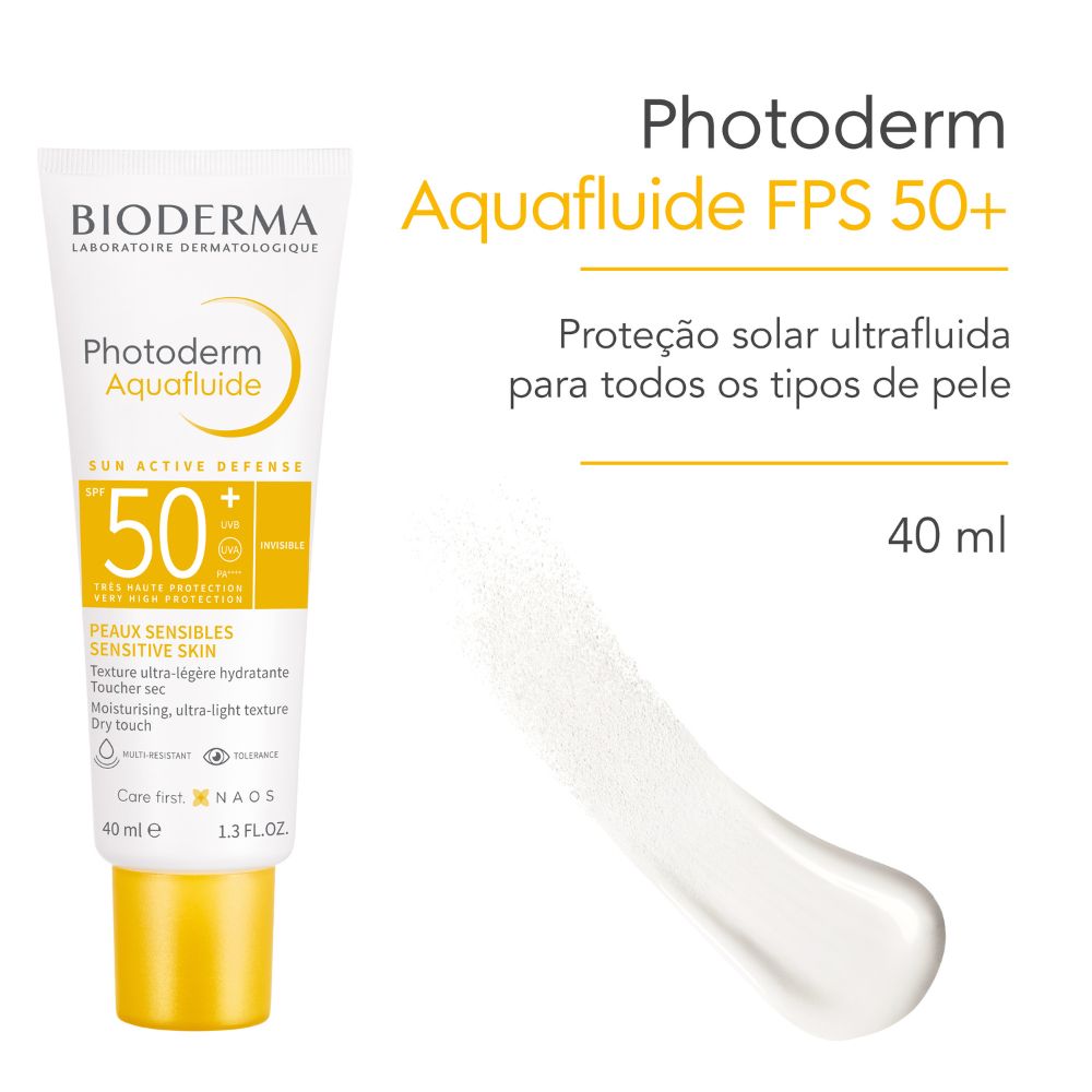 Bioderma Photoderm Aquafluide FPS 50+ Neutro Protetor Solar à Base de Água 40ml — imagem 2 | Drogaria Taveira