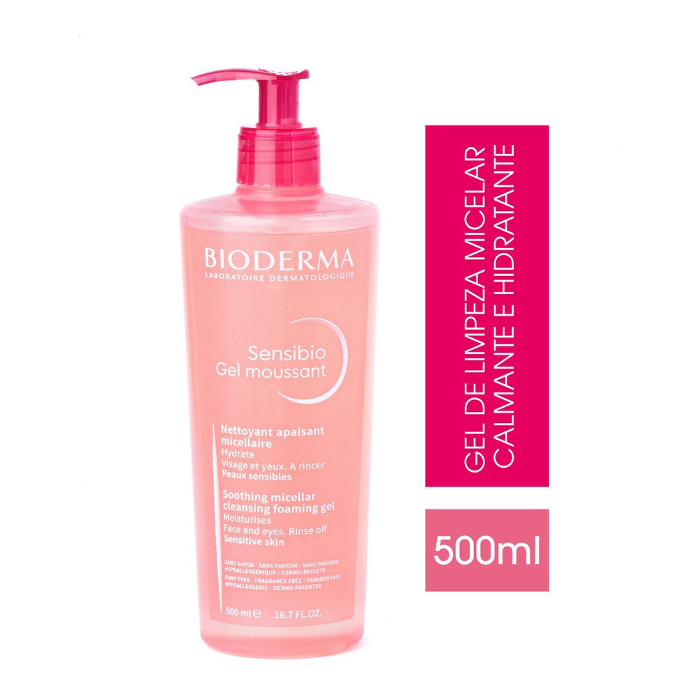 Bioderma Sensibio Gel Moussant Gel de Limpeza Micelar Calmante e Hidratante 500ml — imagem 3 | Drogaria Taveira