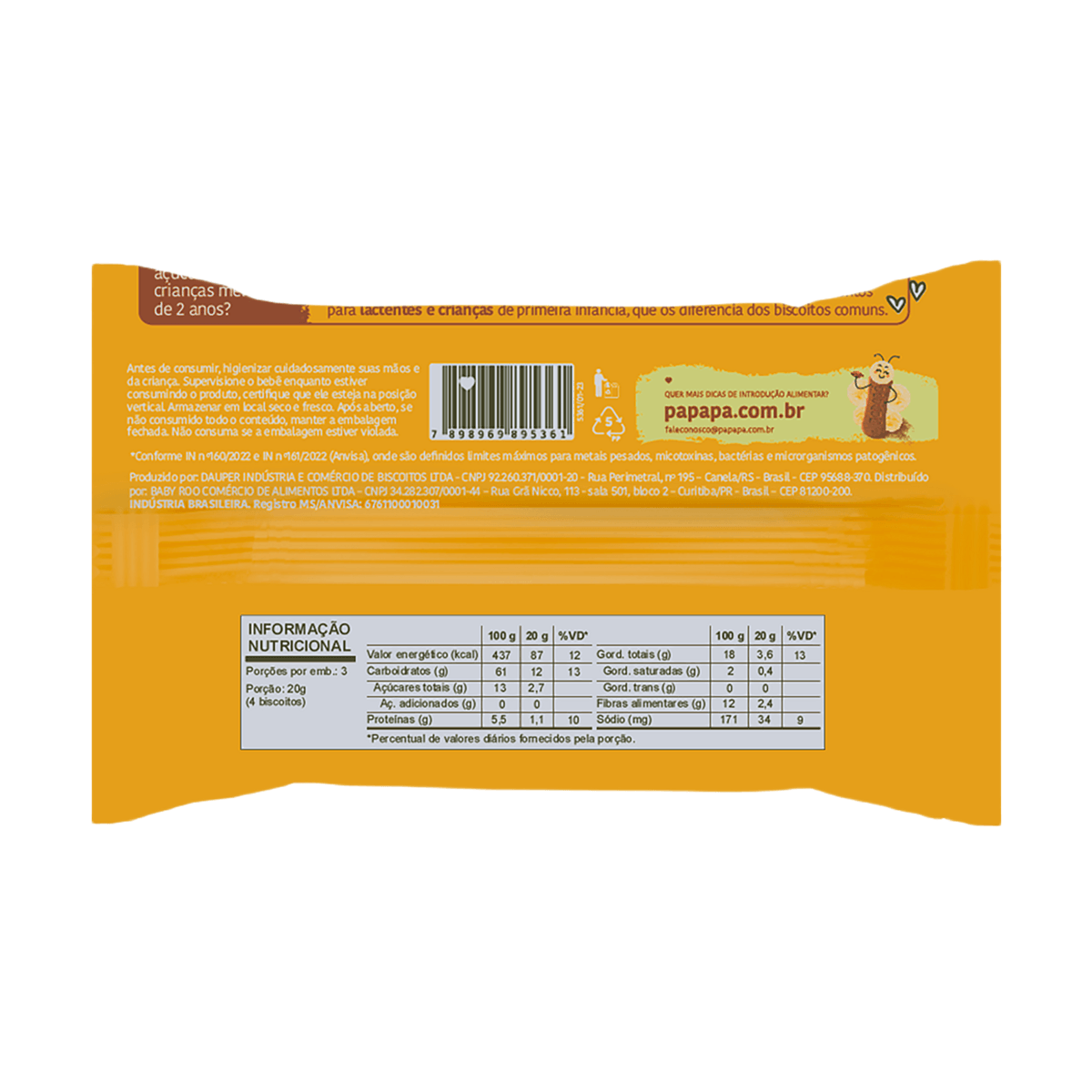 Biscoito Infantil Papapá Biscotti Sabor Banana e Cacau Sem Açúcar +10meses 60g — imagem 2 | Drogaria Taveira