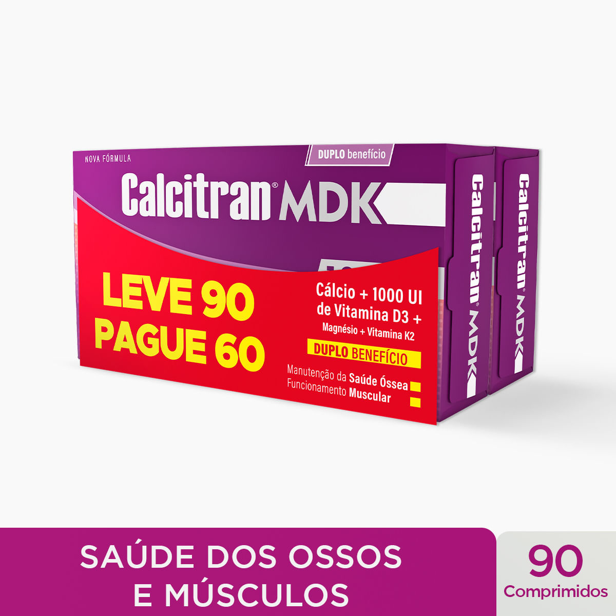 Calcitran MDK Leve 90 Pague 60 Comprimidos Revestidos — Calcitran | Drogaria Taveira