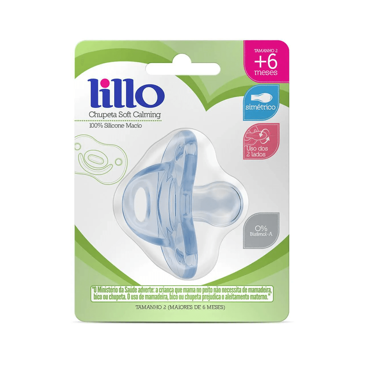 Chup lillo soft Calming 100% silicone Tam2 - azul — Lillo | Drogaria Taveira