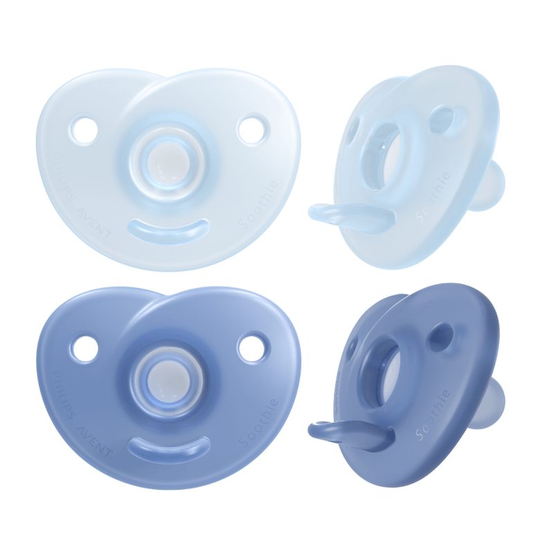 Chupeta Philips Avent Soothie Heart de 0 a 3 meses Flexível Silicone Azul 2 Unidades — imagem 2 | Drogaria Taveira