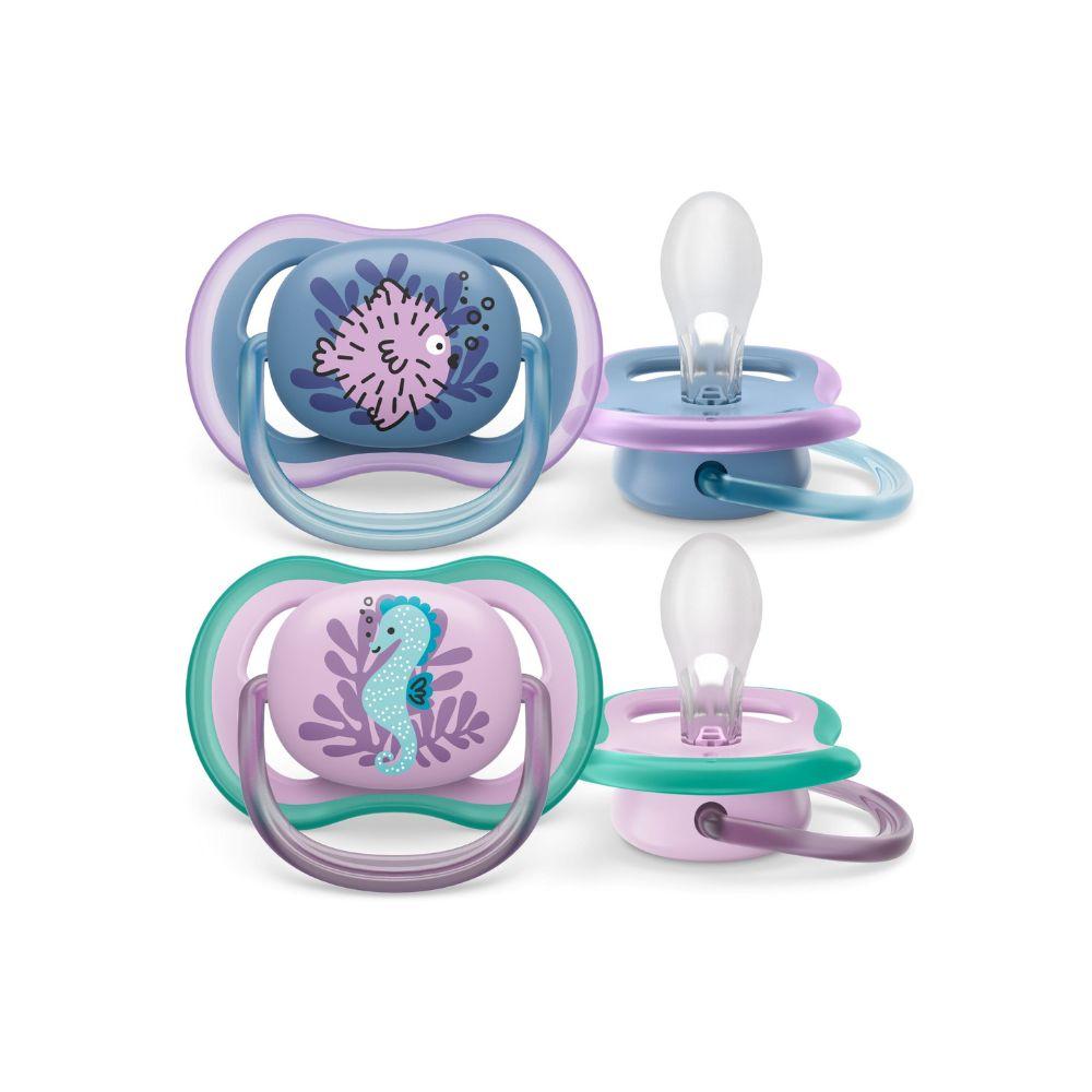 Chupeta Philips Avent Ultra Air +6 meses Silicone Azul e Rosa 2 Unidades — imagem 2 | Drogaria Taveira