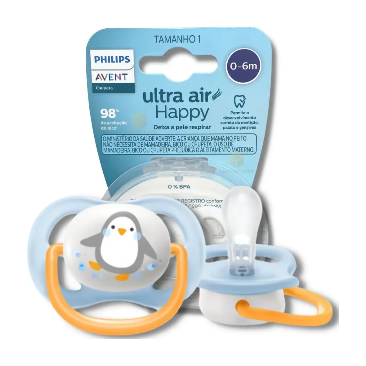 Chupeta Philips Avent Ultra Air de 0 a 6 meses Silicone Azul 1 Unidade — Philips Avent | Drogaria Taveira