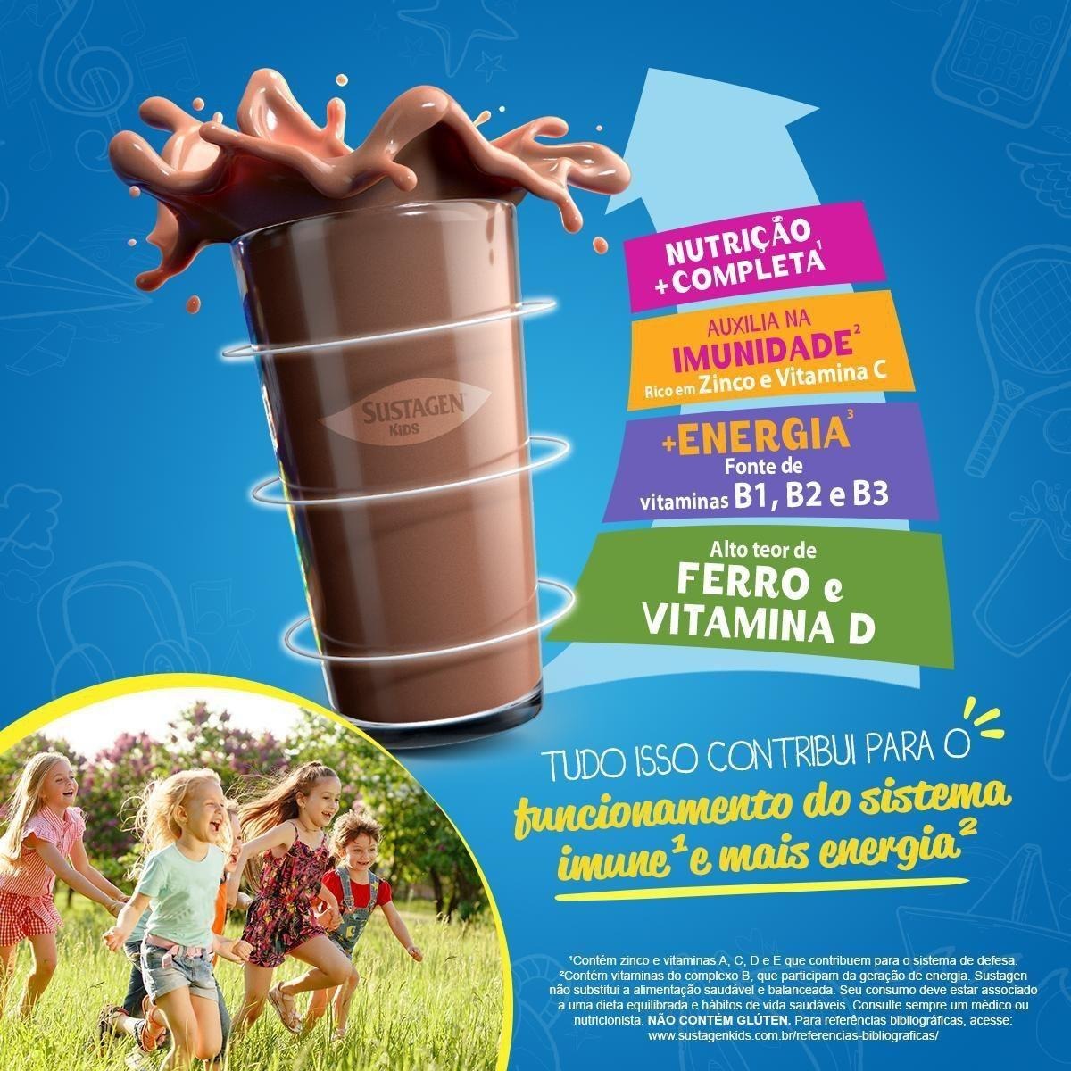 Complemento Alimentar Infantil Sustagen Kids Sabor Chocolate 900g — imagem 4 | Drogaria Taveira