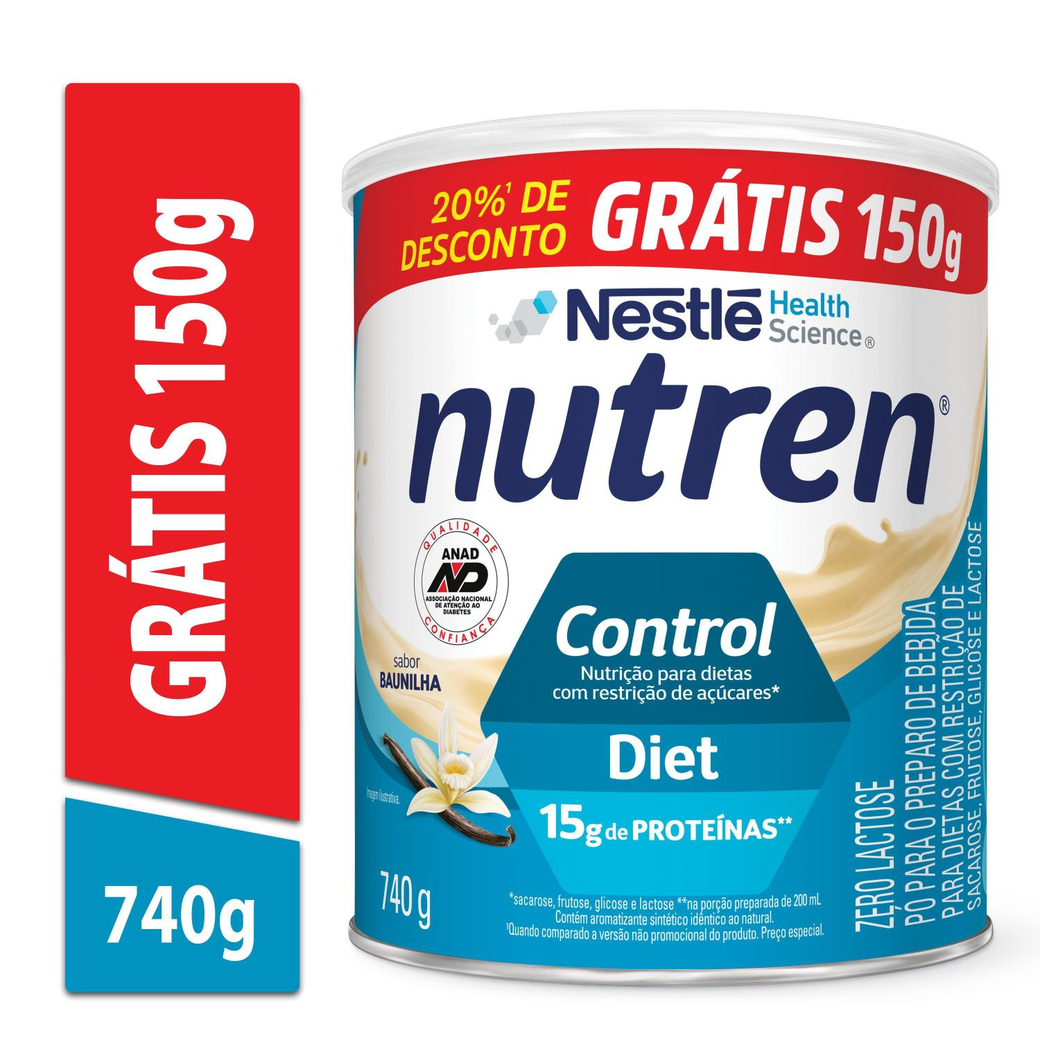 Complemento Alimentar Nutren Control Baunilha 740g com 20% de Desconto — Nutren | Drogaria Taveira