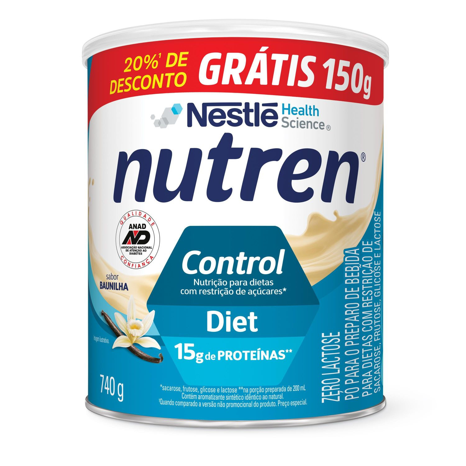 Complemento Alimentar Nutren Control Baunilha 740g com 20% de Desconto — imagem 2 | Drogaria Taveira