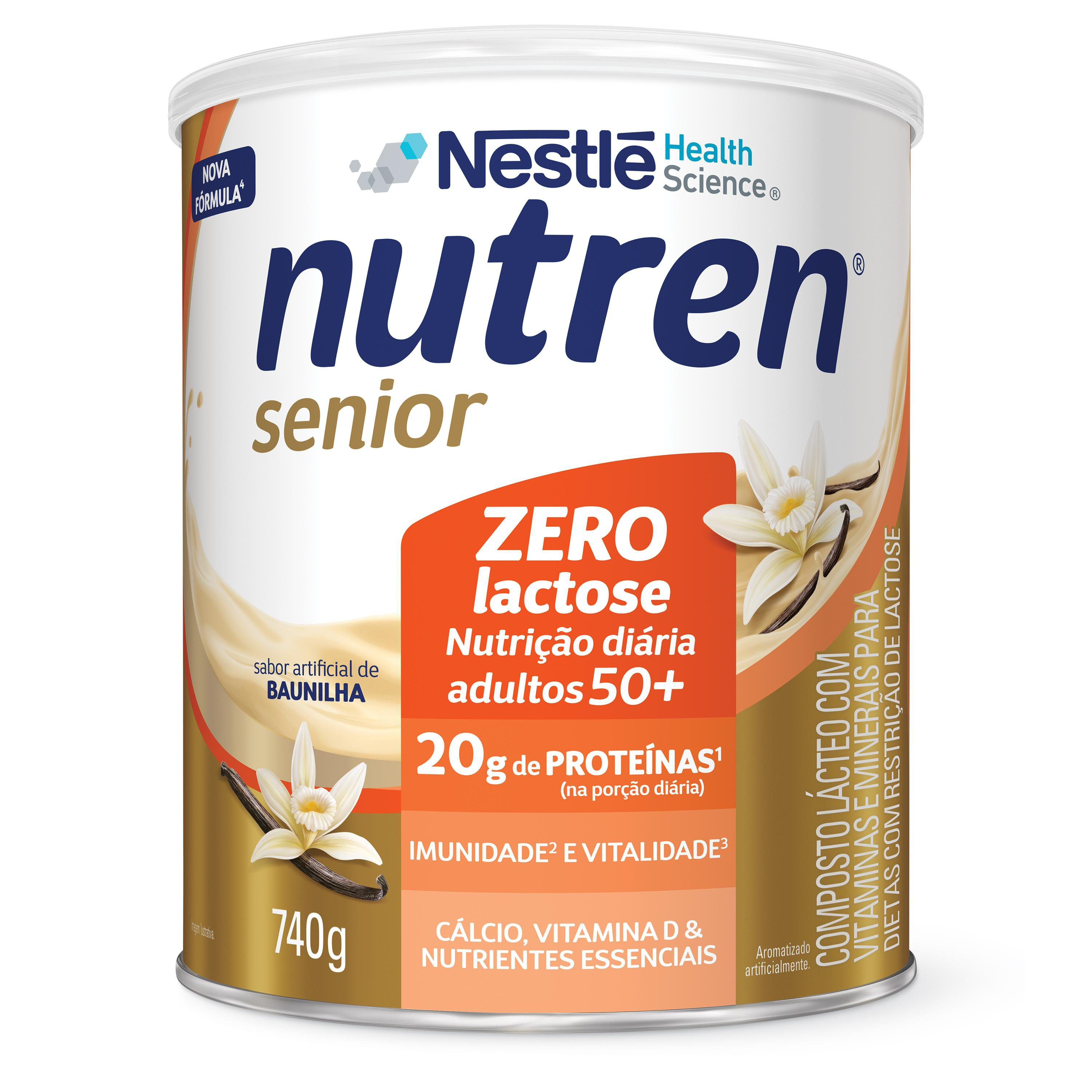 Complemento Alimentar Nutren Senior Zero Lactose Baunilha 740g — Nutren | Drogaria Taveira