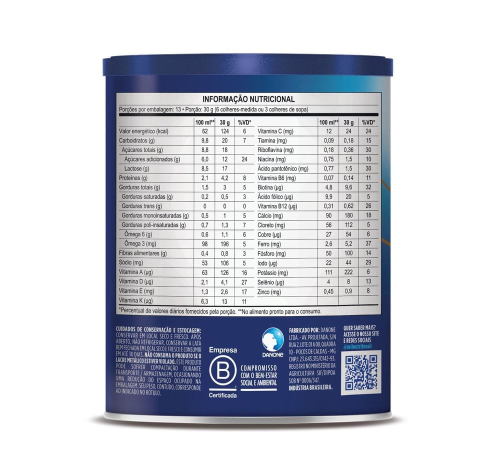 Composto Lácteo Infantil Milnutri Premium 1 a 5 anos 800g — imagem 2 | Drogaria Taveira