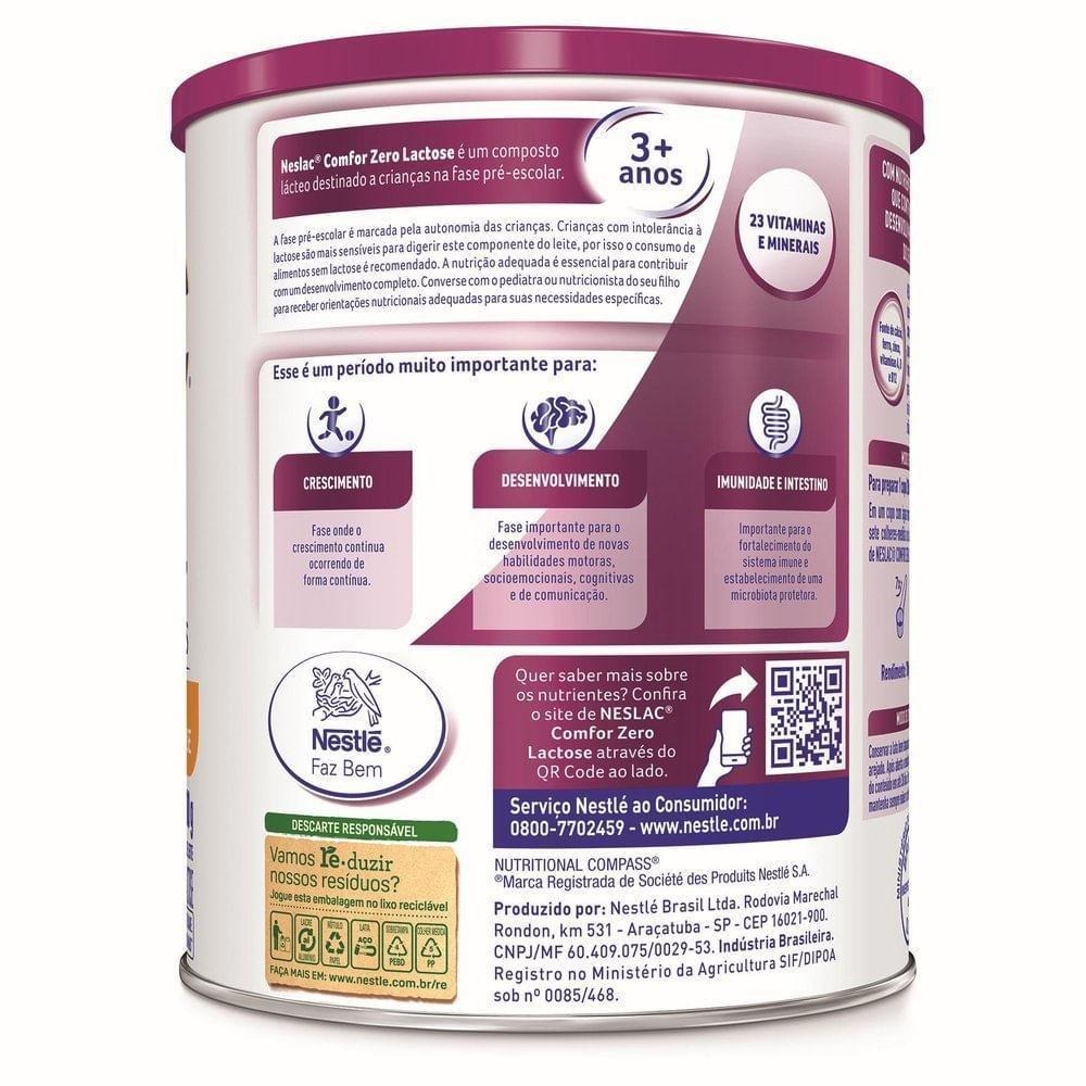 Composto Lácteo Infantil Neslac Comfor de 3 a 5 anos Zero Lactose 700g — imagem 2 | Drogaria Taveira
