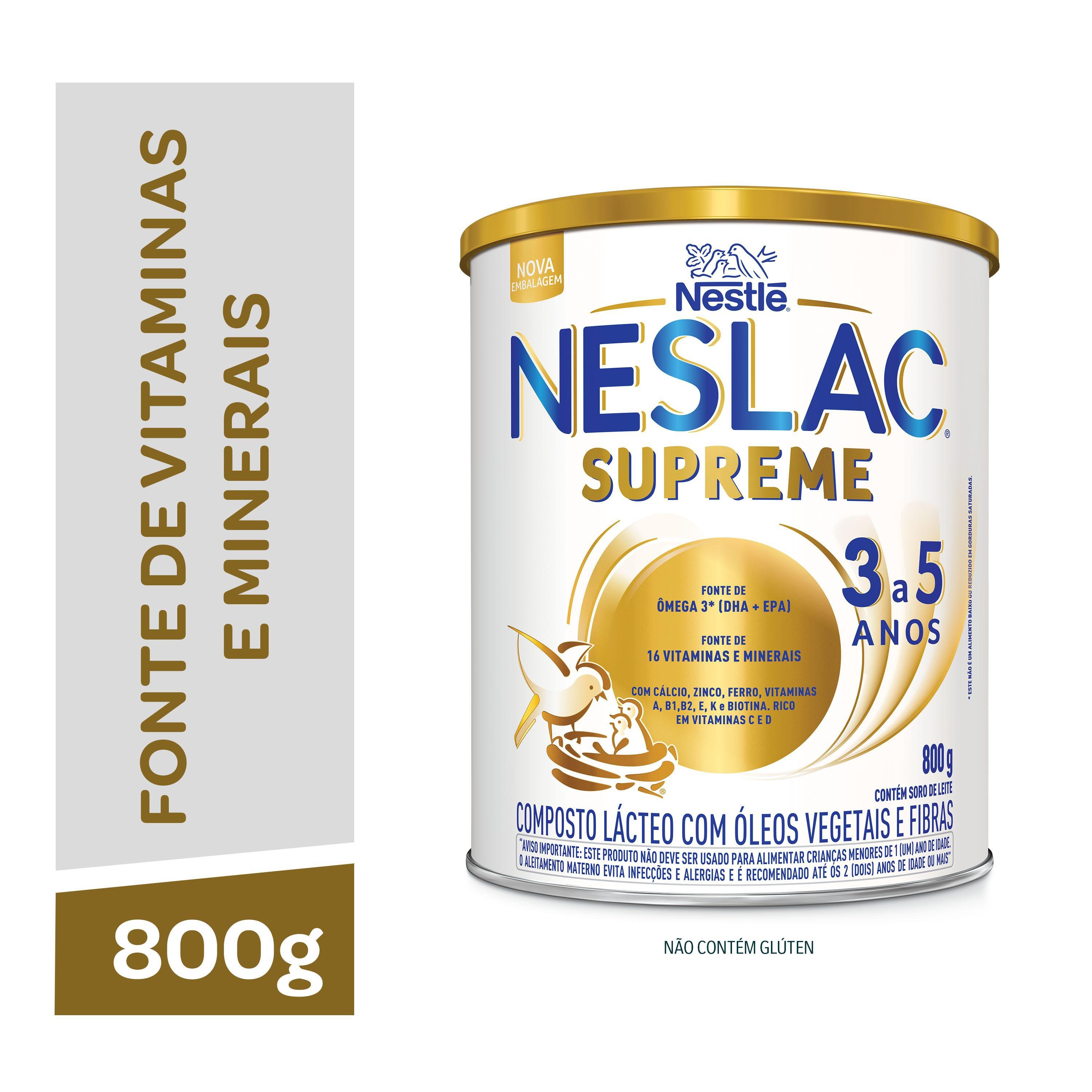 Composto Lácteo Infantil Neslac Supreme de 3 a 5 anos 800g — Neslac | Drogaria Taveira