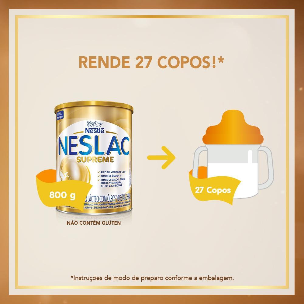 Composto Lácteo Infantil Neslac Supreme de 3 a 5 anos 800g — imagem 4 | Drogaria Taveira