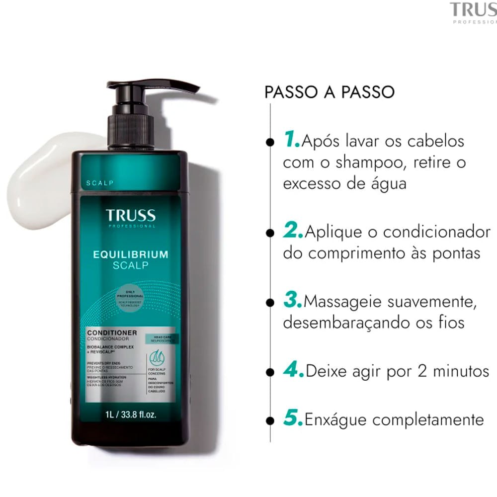 Condicionador 1L - Truss - Equilibrium Scalp Rpk — imagem 4 | Drogaria Taveira