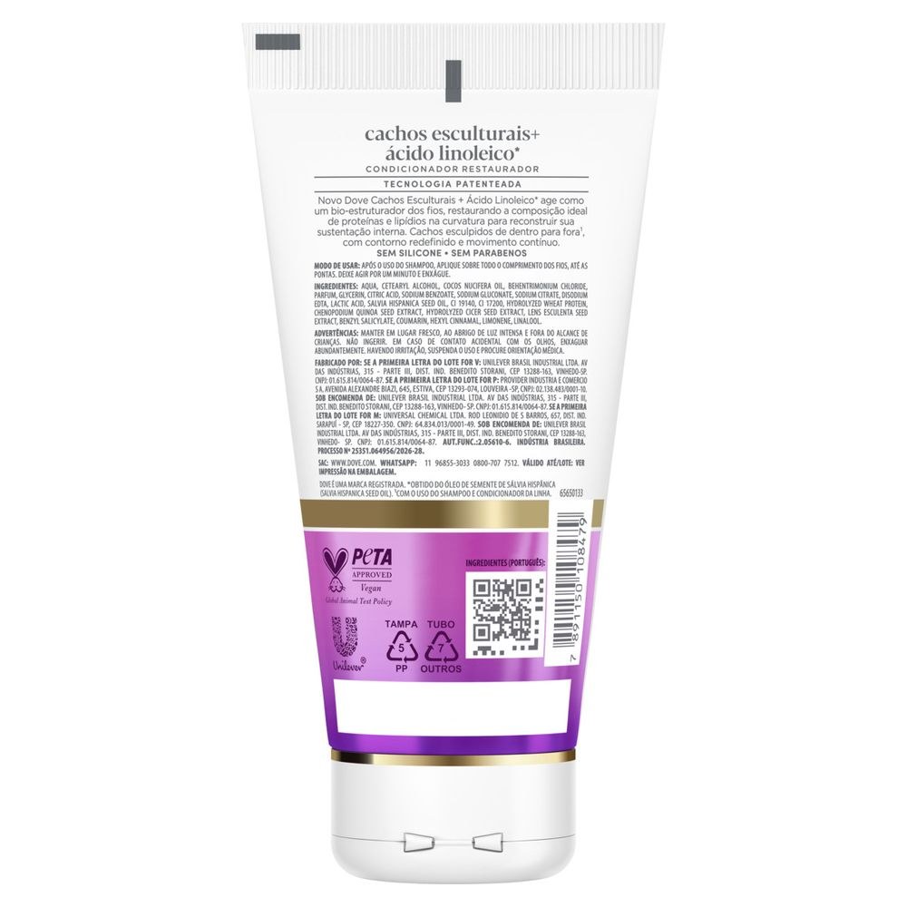 Condicionador Dove Cachos Esculturais + Ácido Linoleico 150ml — imagem 3 | Drogaria Taveira