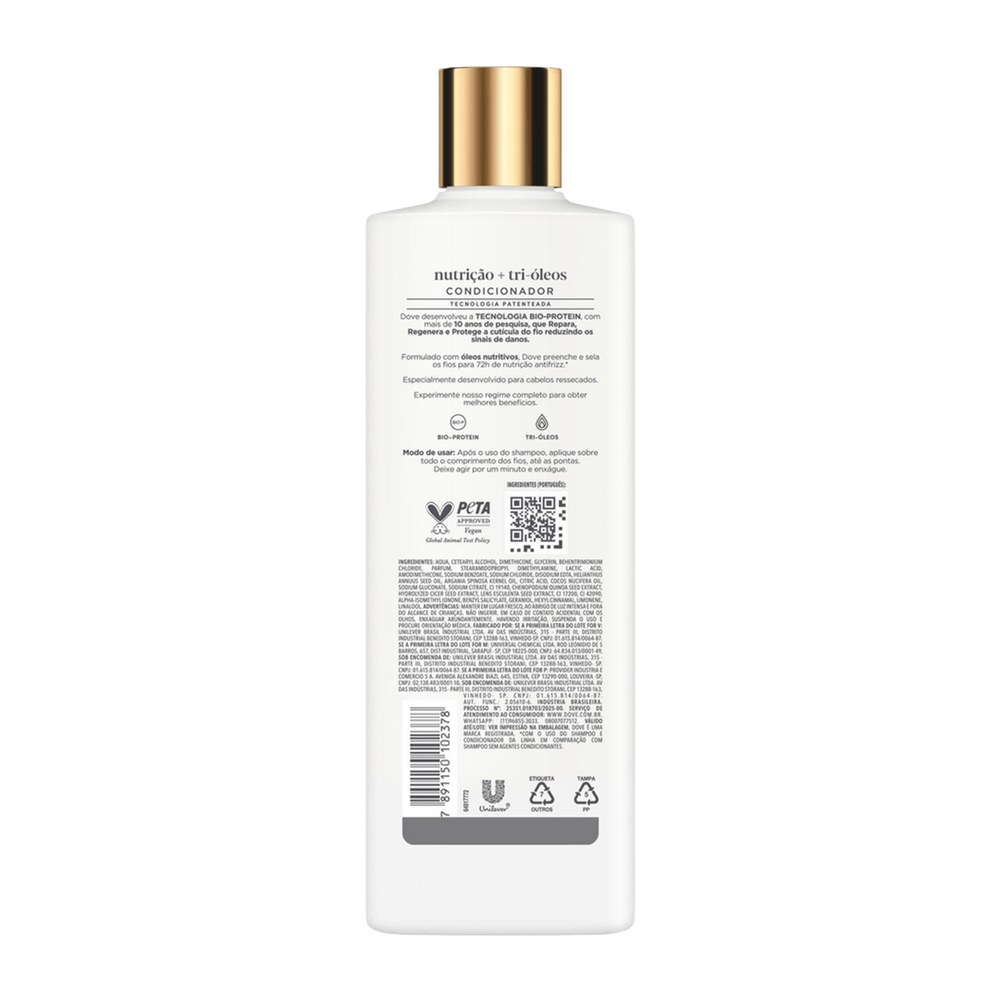 Condicionador Dove Nutrição + Tri-Óleos Frasco 370ml — imagem 3 | Drogaria Taveira