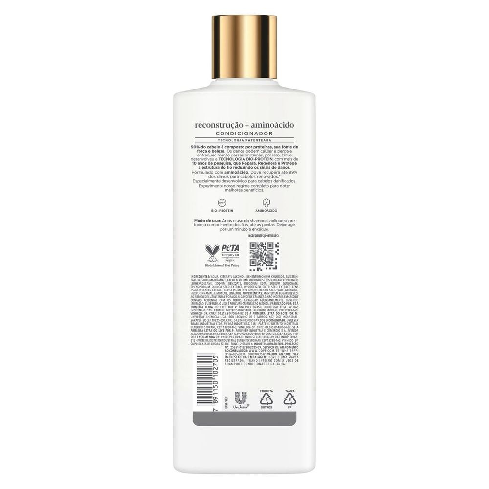 Condicionador Dove Reconstrução + Aminoácido 370ml — imagem 3 | Drogaria Taveira