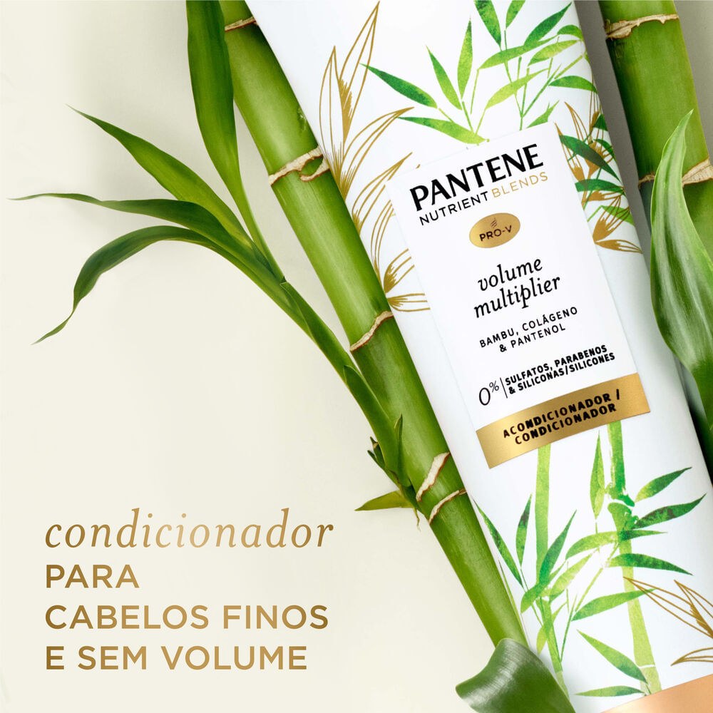 Condicionador Pantene Nutrient Blends Multiplicador De Volume Com Bambu, Colágeno E Pantenol 235ml — imagem 3 | Drogaria Taveira