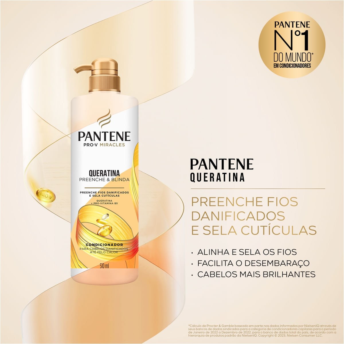 Condicionador Pantene Pro-V Miracles Queratina Preenche & Blinda 510ml — imagem 2 | Drogaria Taveira
