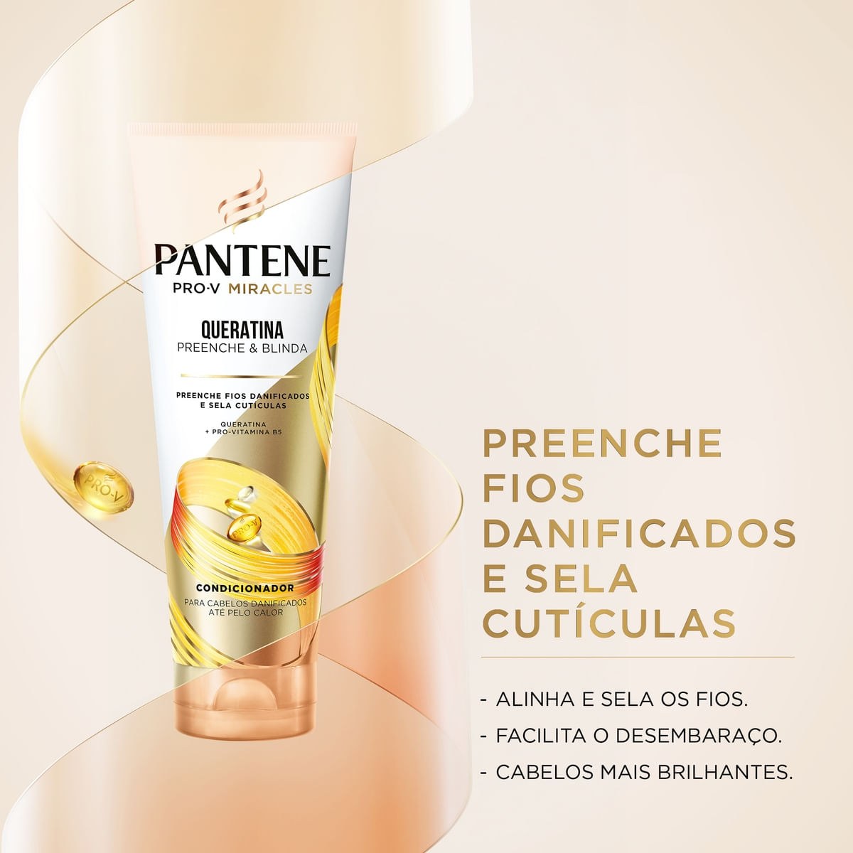 Condicionador Pantene Pro-V Miracles Queratina Preenche & Blinda 250ml — imagem 4 | Drogaria Taveira