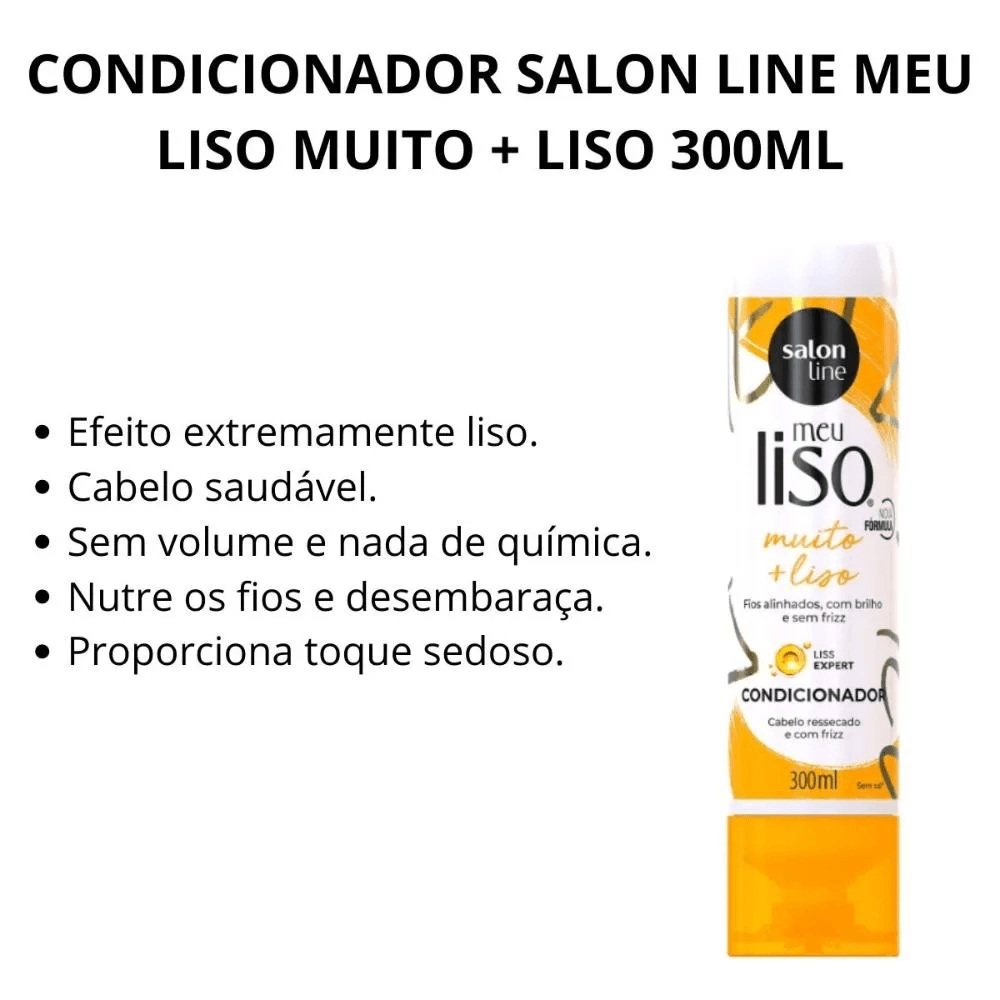 Condicionador Salon Line Meu Liso #muito+liso Antifrizz 300ml — imagem 4 | Drogaria Taveira