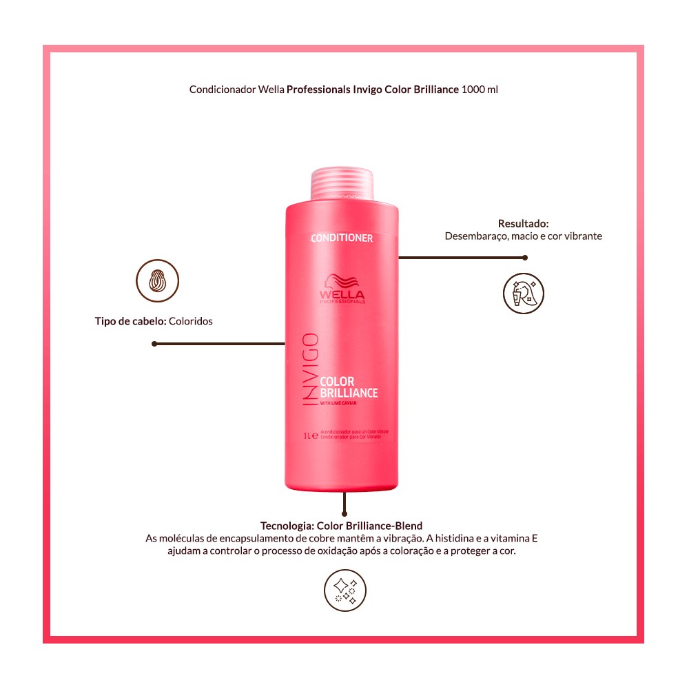 Condicionador Wella Professionals Invigo Color Brilliance 1000 ml — imagem 3 | Drogaria Taveira