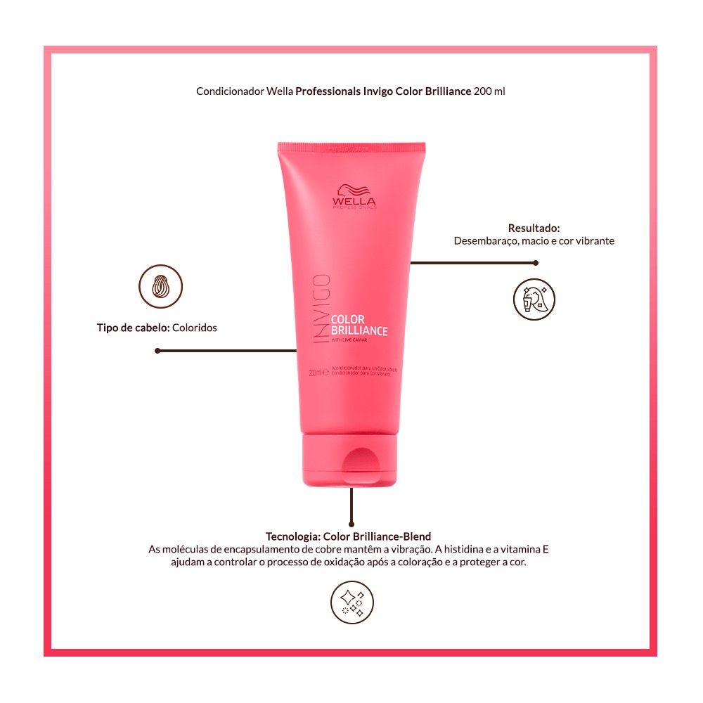Condicionador Wella Professionals Invigo Color Brilliance 200 ml — imagem 3 | Drogaria Taveira