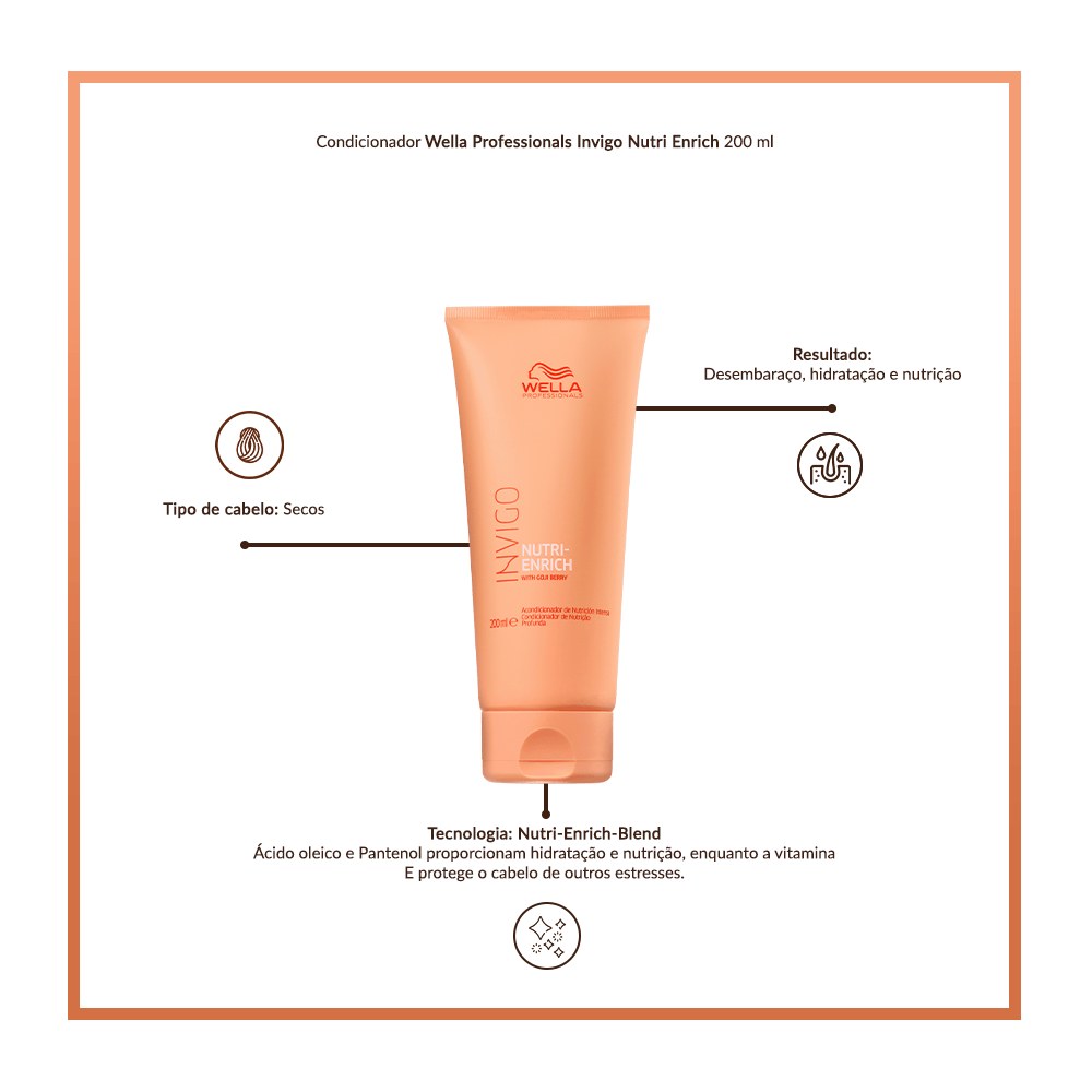 Condicionador Wella Professionals Invigo Nutri Enrich 200 ml — imagem 3 | Drogaria Taveira