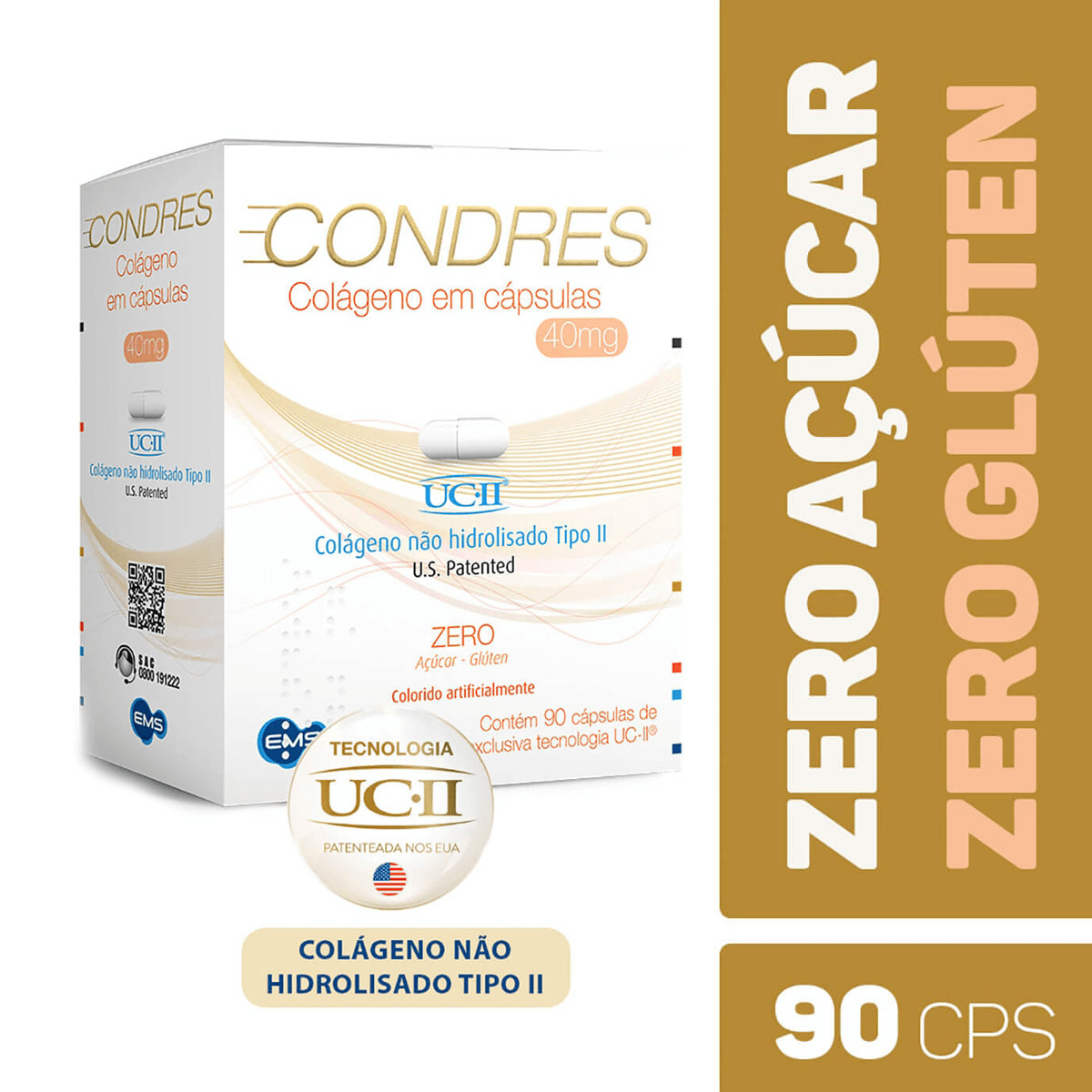 Condres Colágeno Tipo II 90 Cápsulas — Condres | Drogaria Taveira